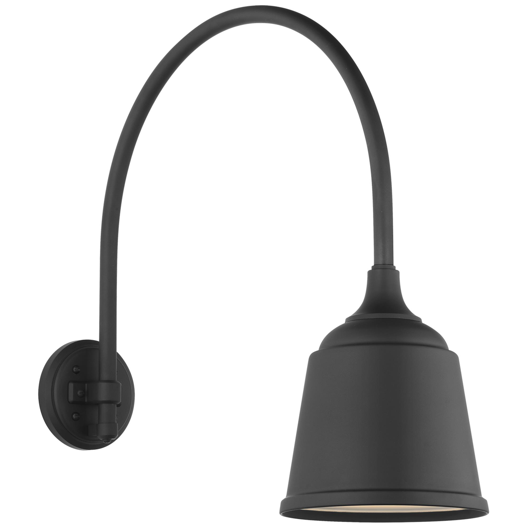 Shown in Matte Black finish and Black shade