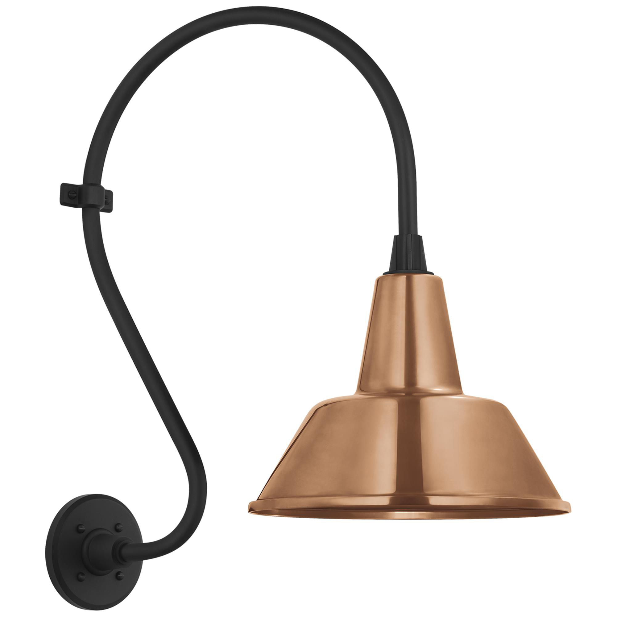 Shown in Matte Black finish and Copper shade