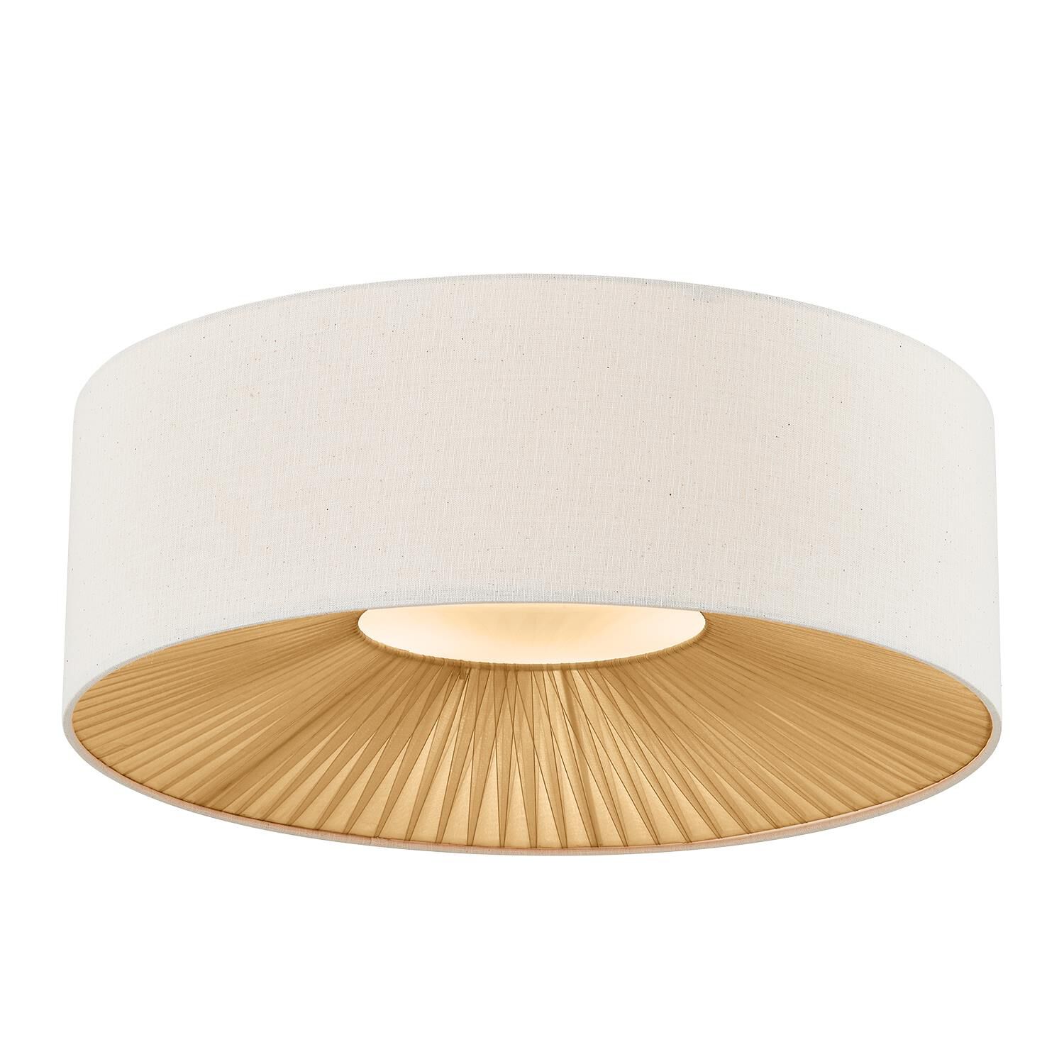 Shown in Matte Black finish and Cream Woven Fabric shade