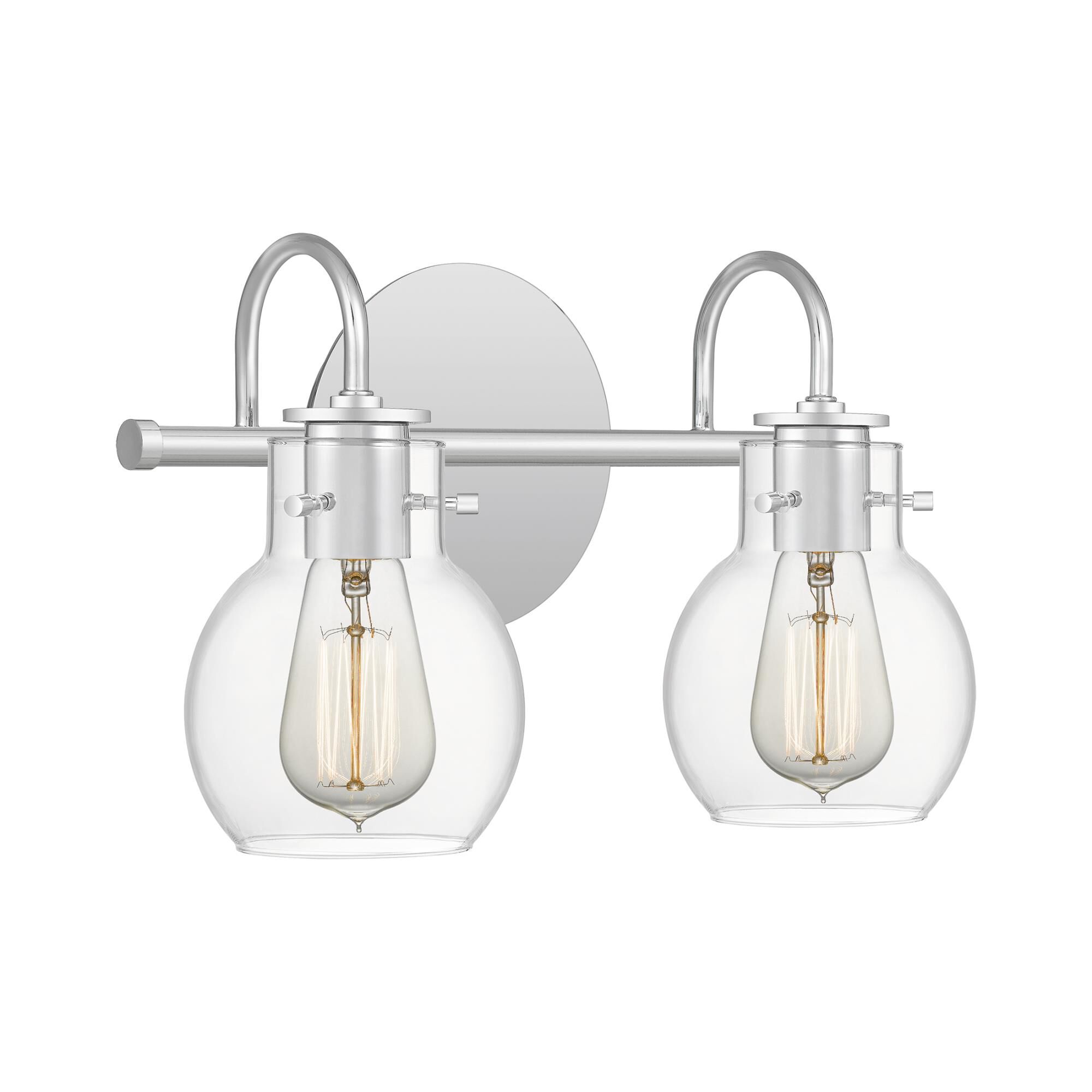 Shown in Polished Chrome finish and Clear Glass shade