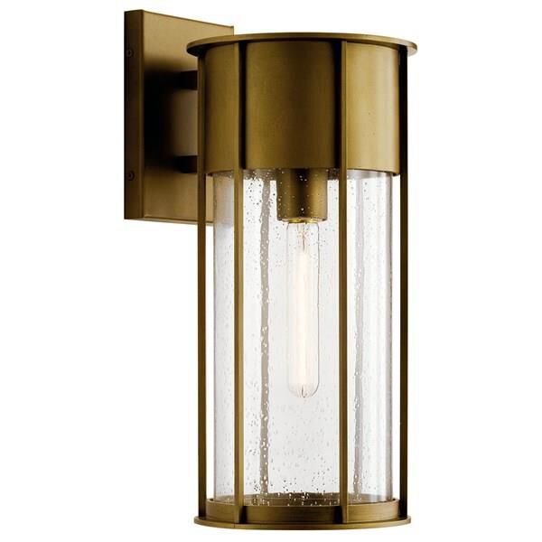 Shown in Natural Brass finish and Clear Seeded glass