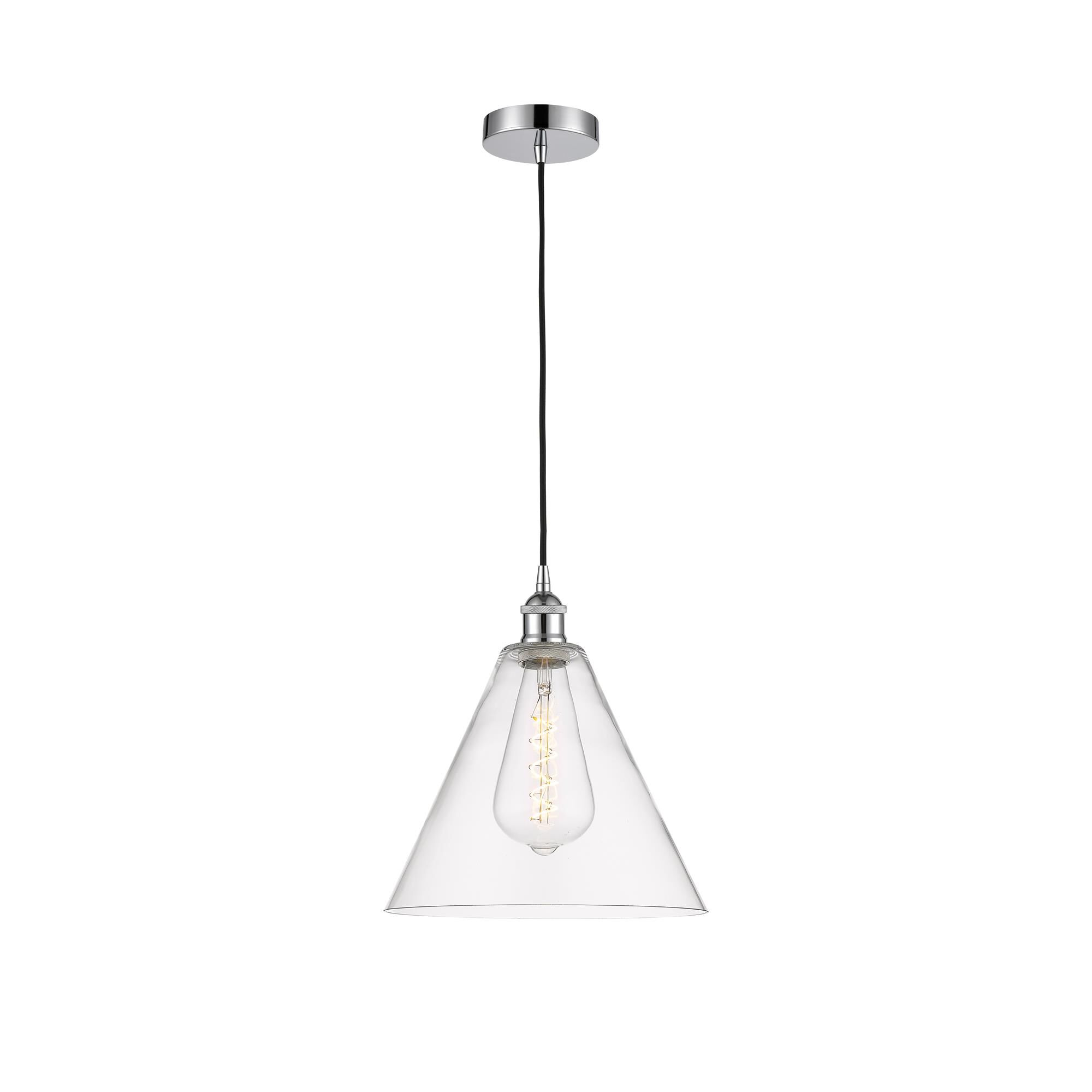 Shown in Polished Chrome finish and Cased Matte White glass