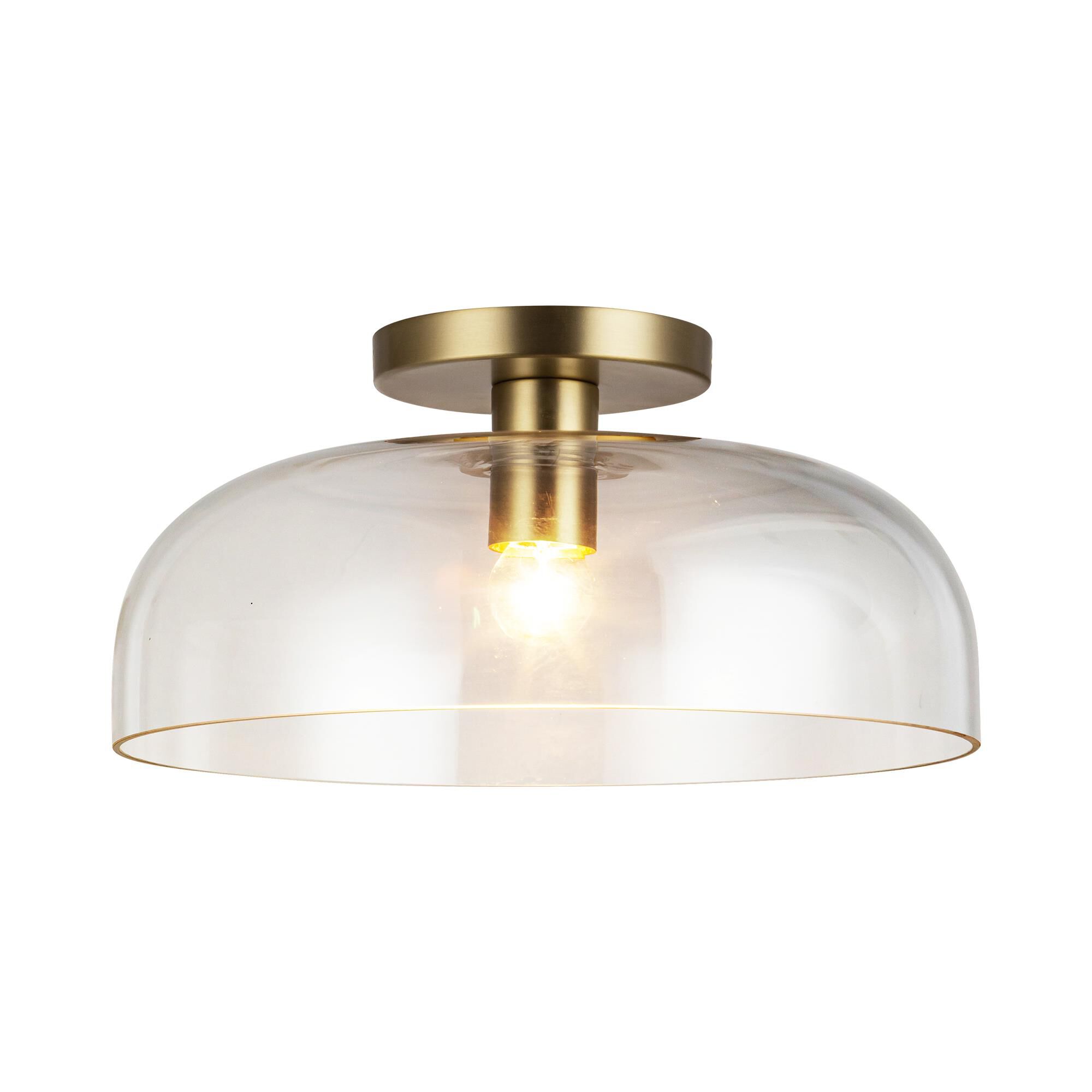 Shown in Black/Light Guide|brushed Gold/Light Guide finish and Clear glass and Clear Glass shade