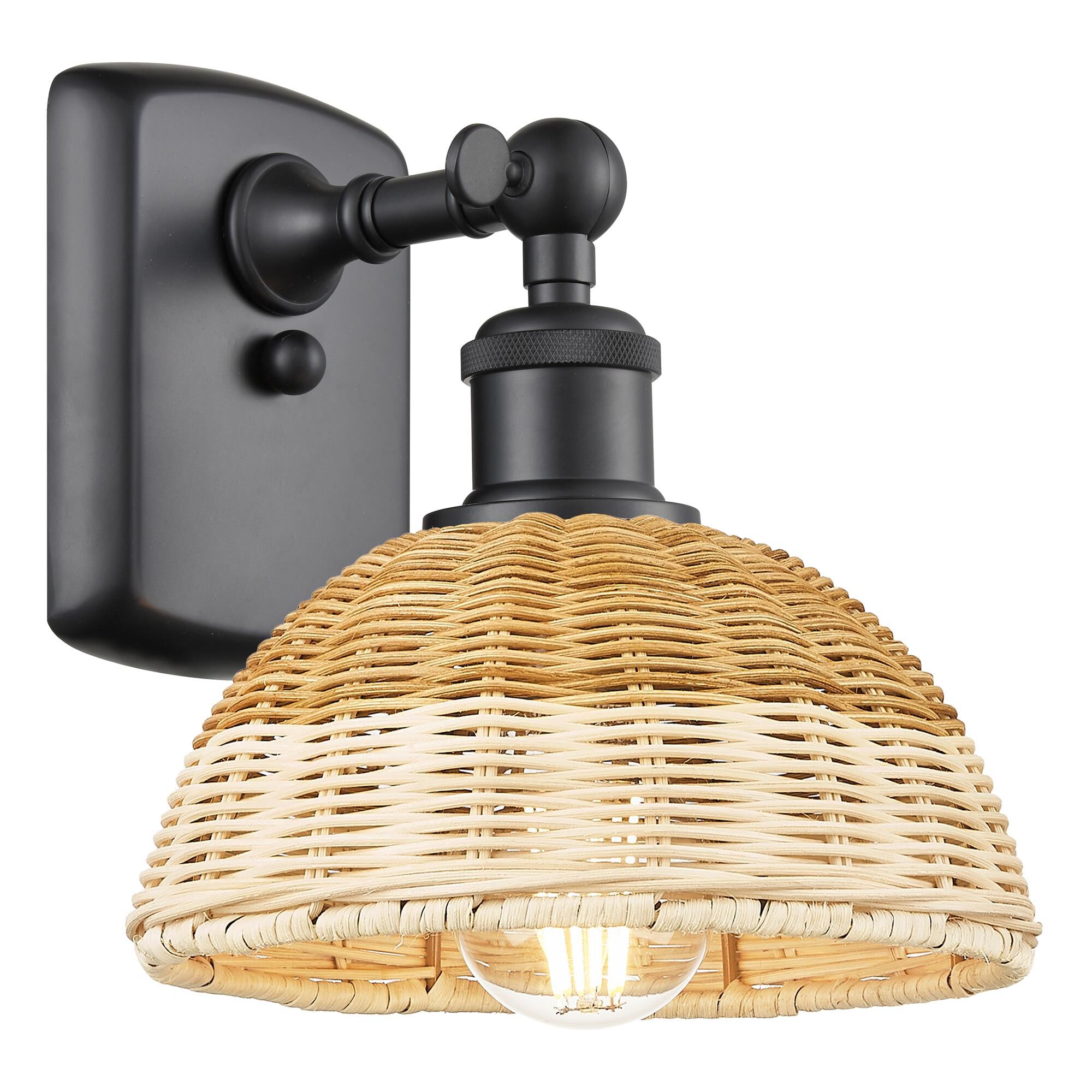 Shown in Matte Black finish and Natural shade