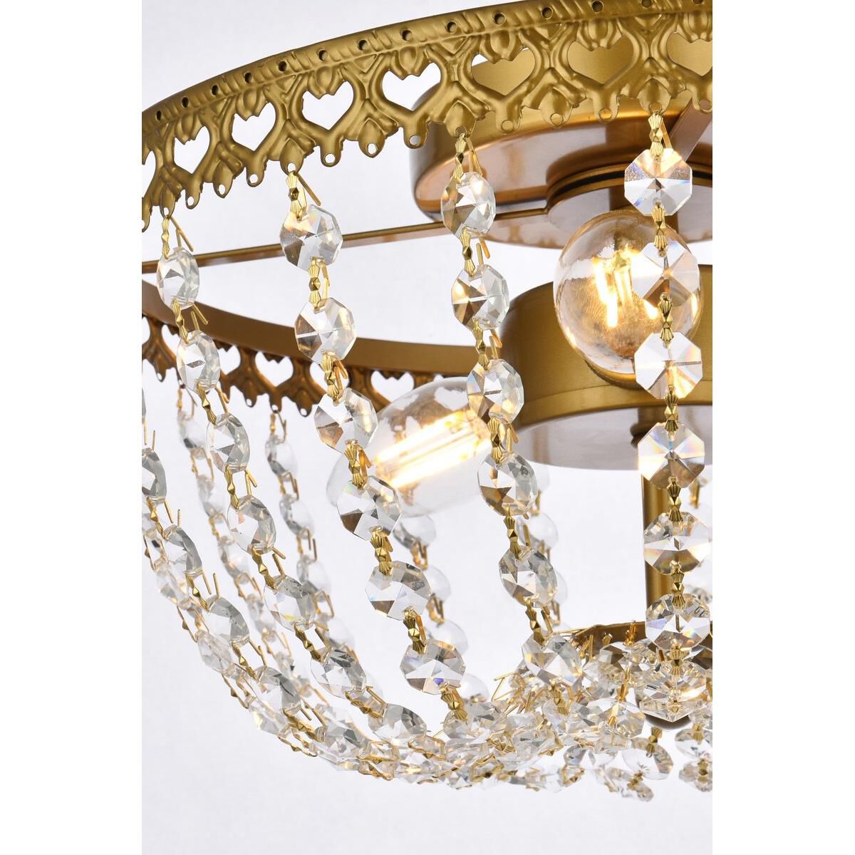 Kylie 12 Inch 3 Light Flush Mount by Elegant Lighting