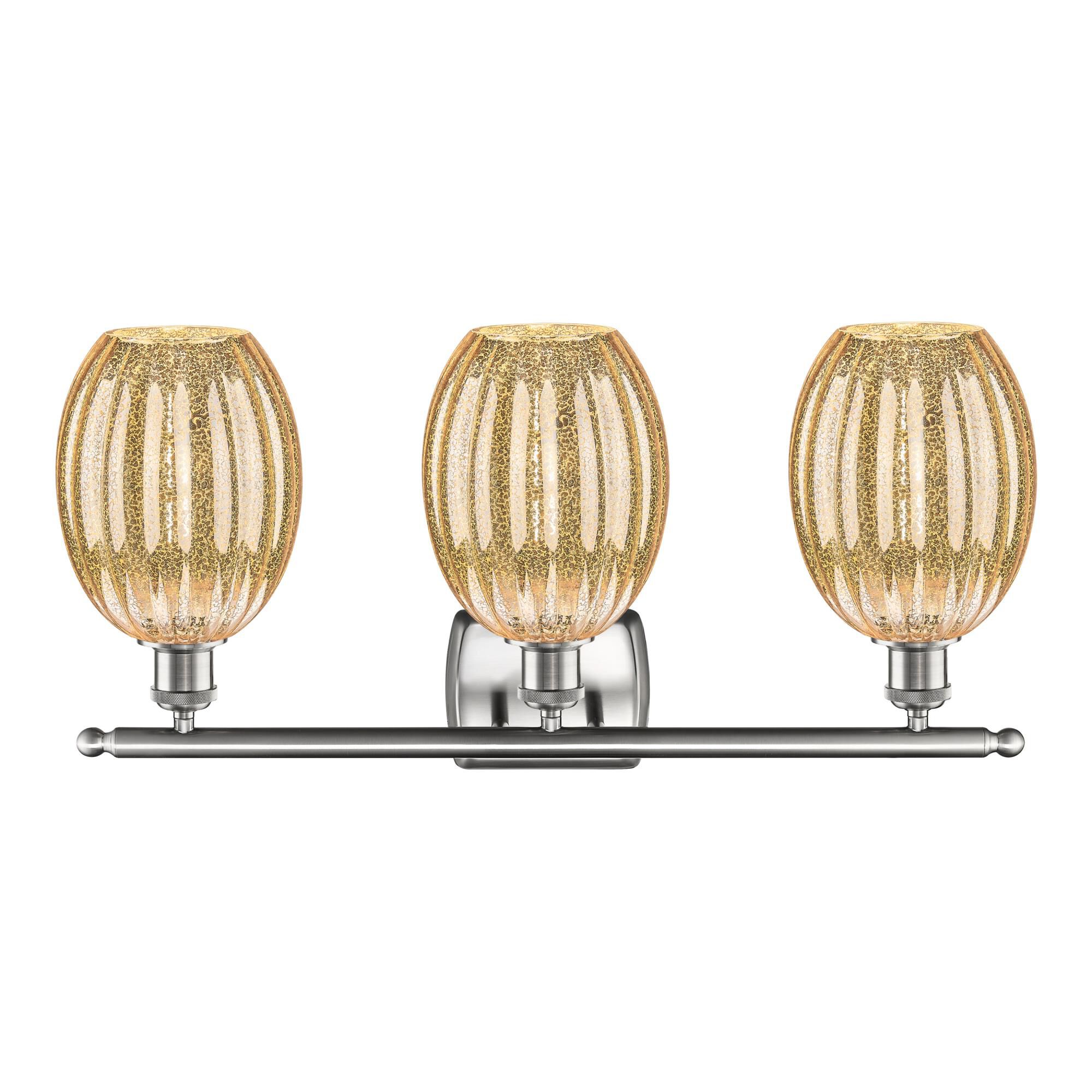 Shown in Brushed Satin Nickel finish and Mercury glass