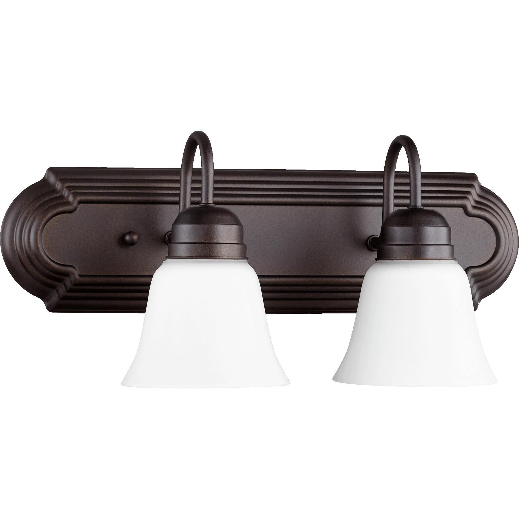 Shown in Oiled Bronze With Satin Opal finish and Satin Opal shade