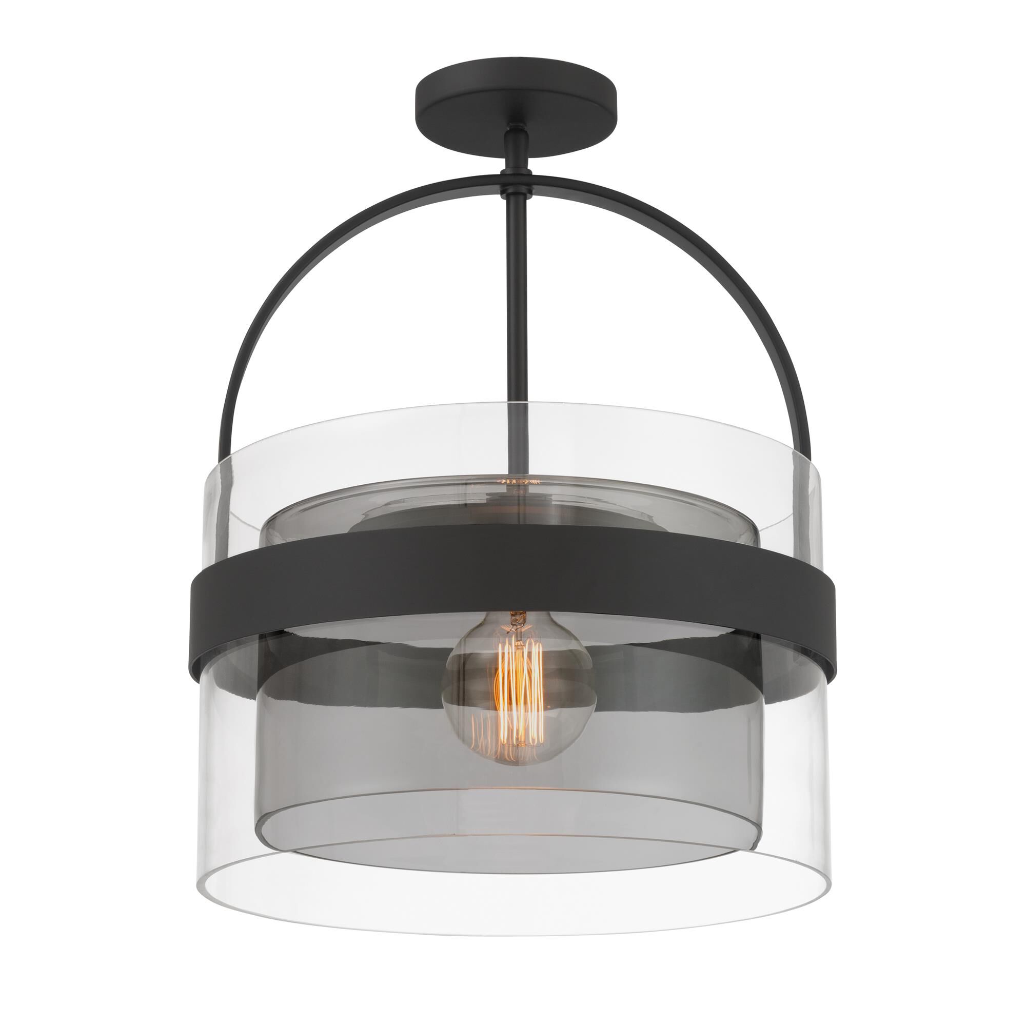 Shown in Dark Matte Black finish and Clear and Grey glass