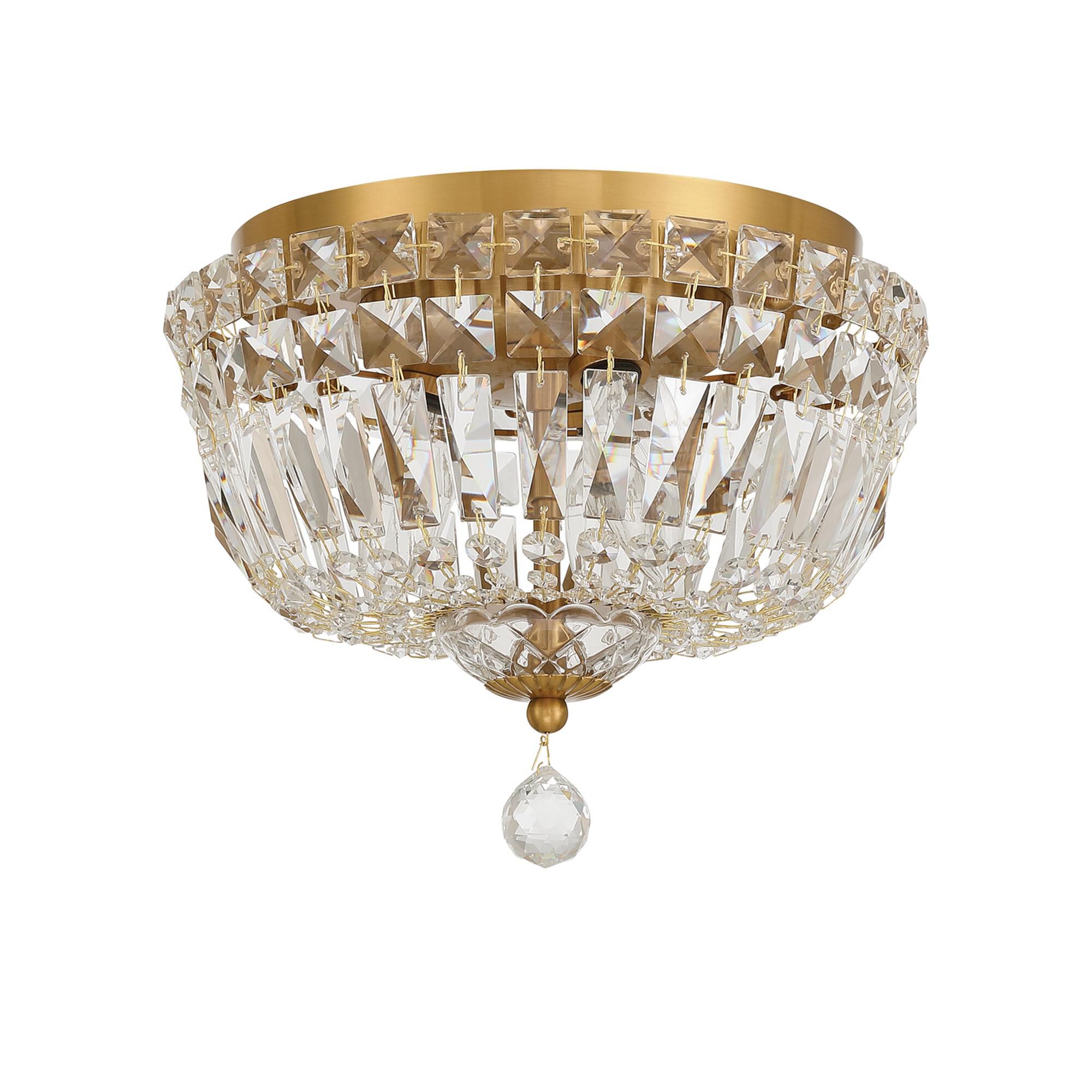 Shown in Aged Brass finish and Hand Cut crystal