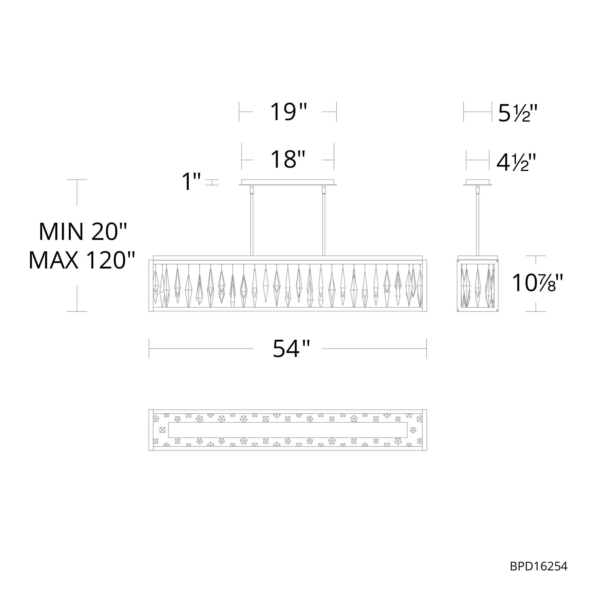 Shown in Black finish and Optic crystal and Crystal glass