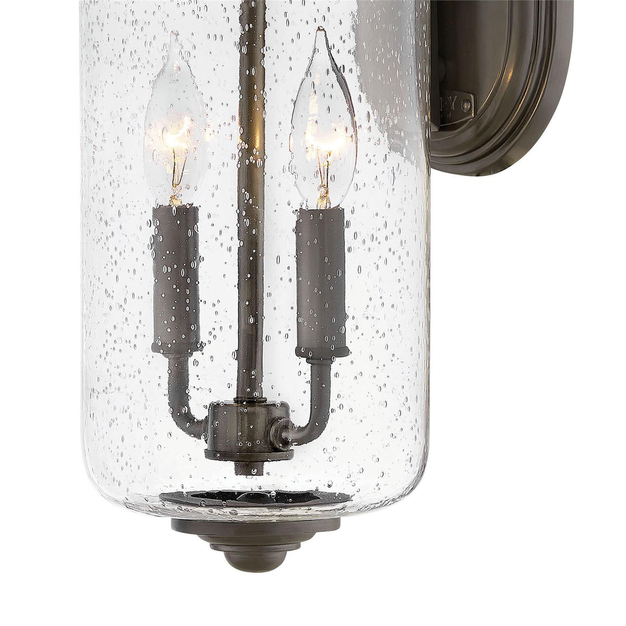 Shown in Oil Rubbed Bronze finish and Clear Seedy glass