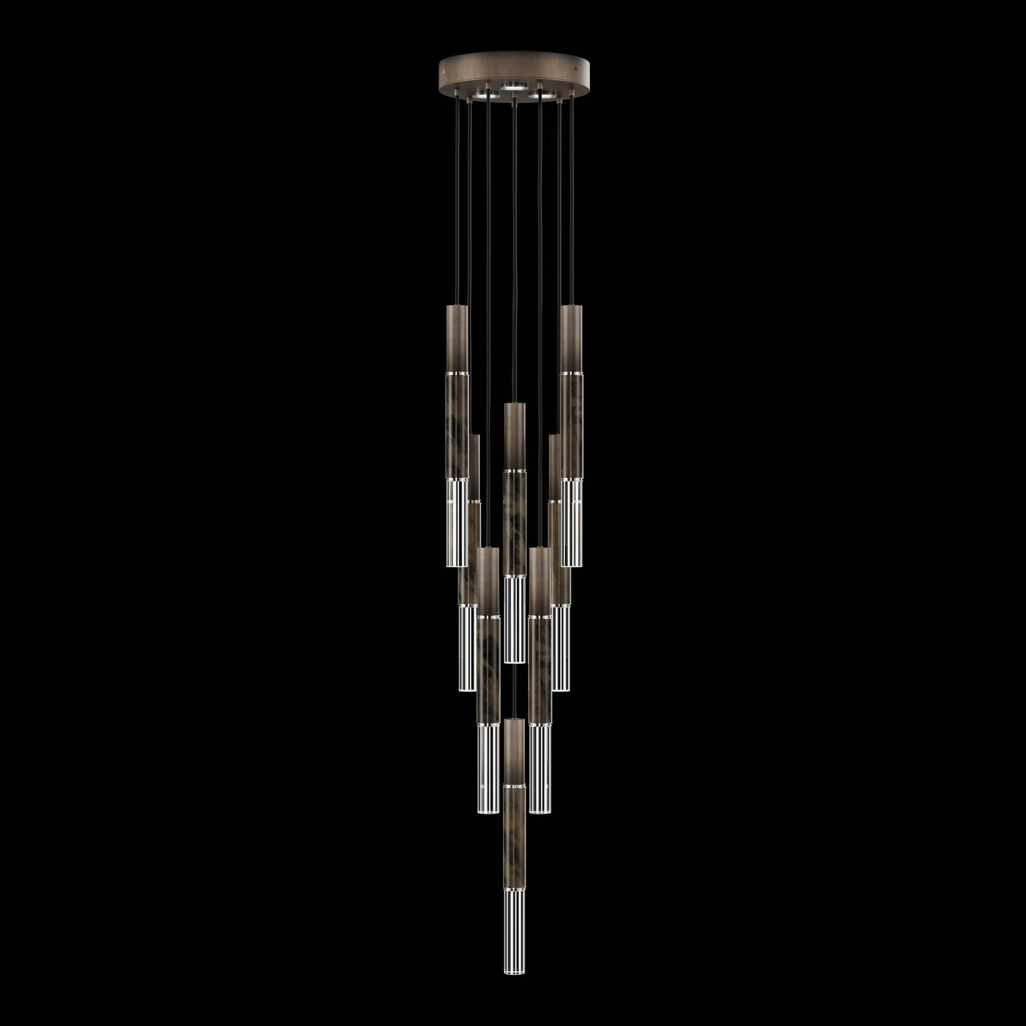 Shown in Bronze finish and True crystal and False glass