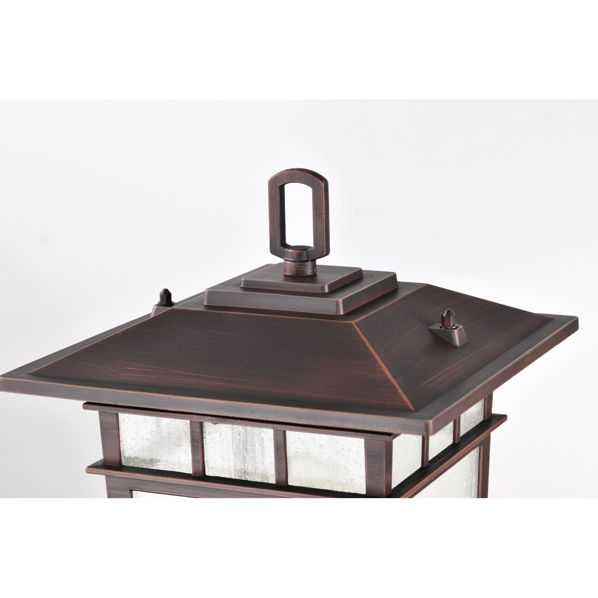 Shown in Rustic Bronze finish and Seeded glass and Seeded shade