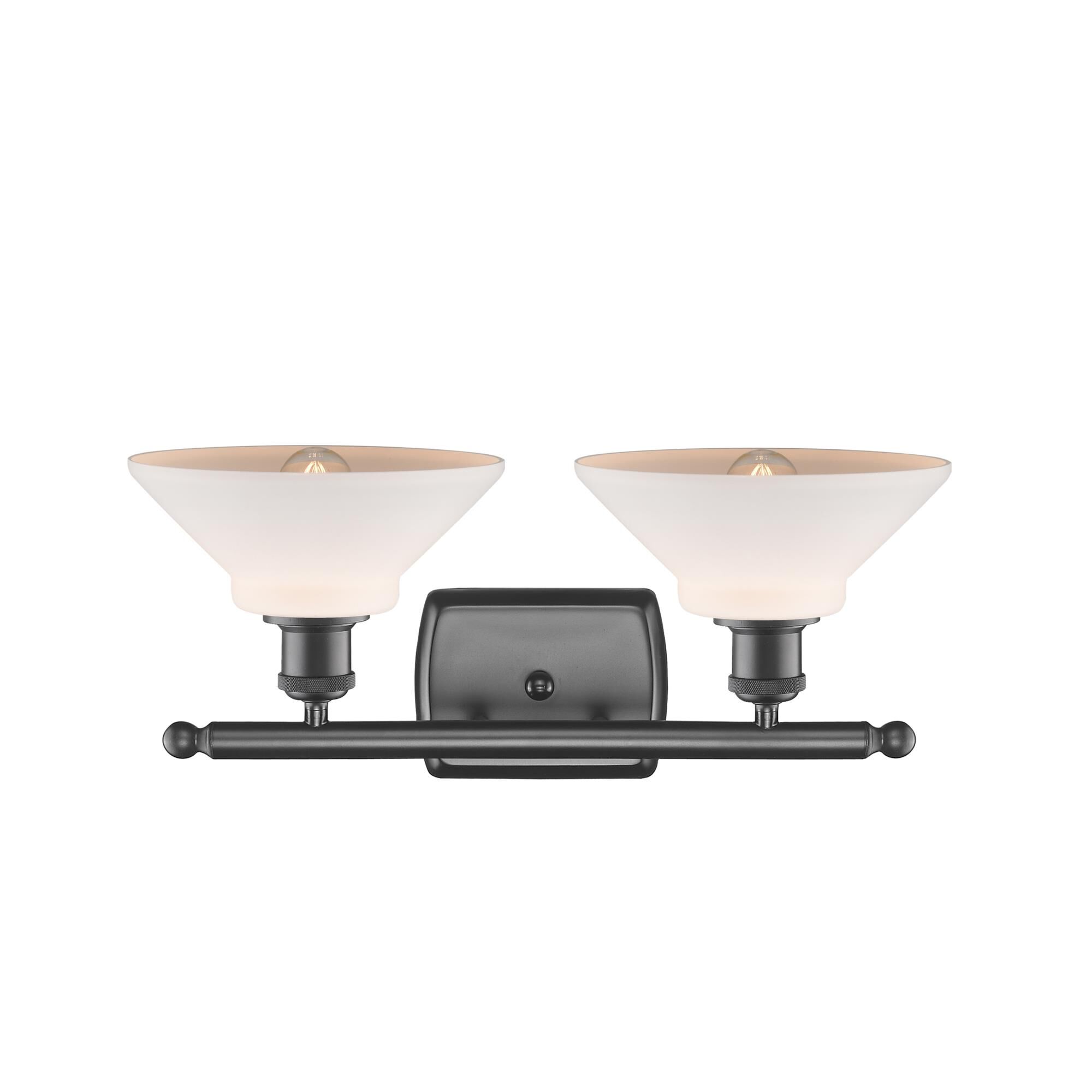 Shown in Oil Rubbed Bronze finish and Matte White - Disc glass