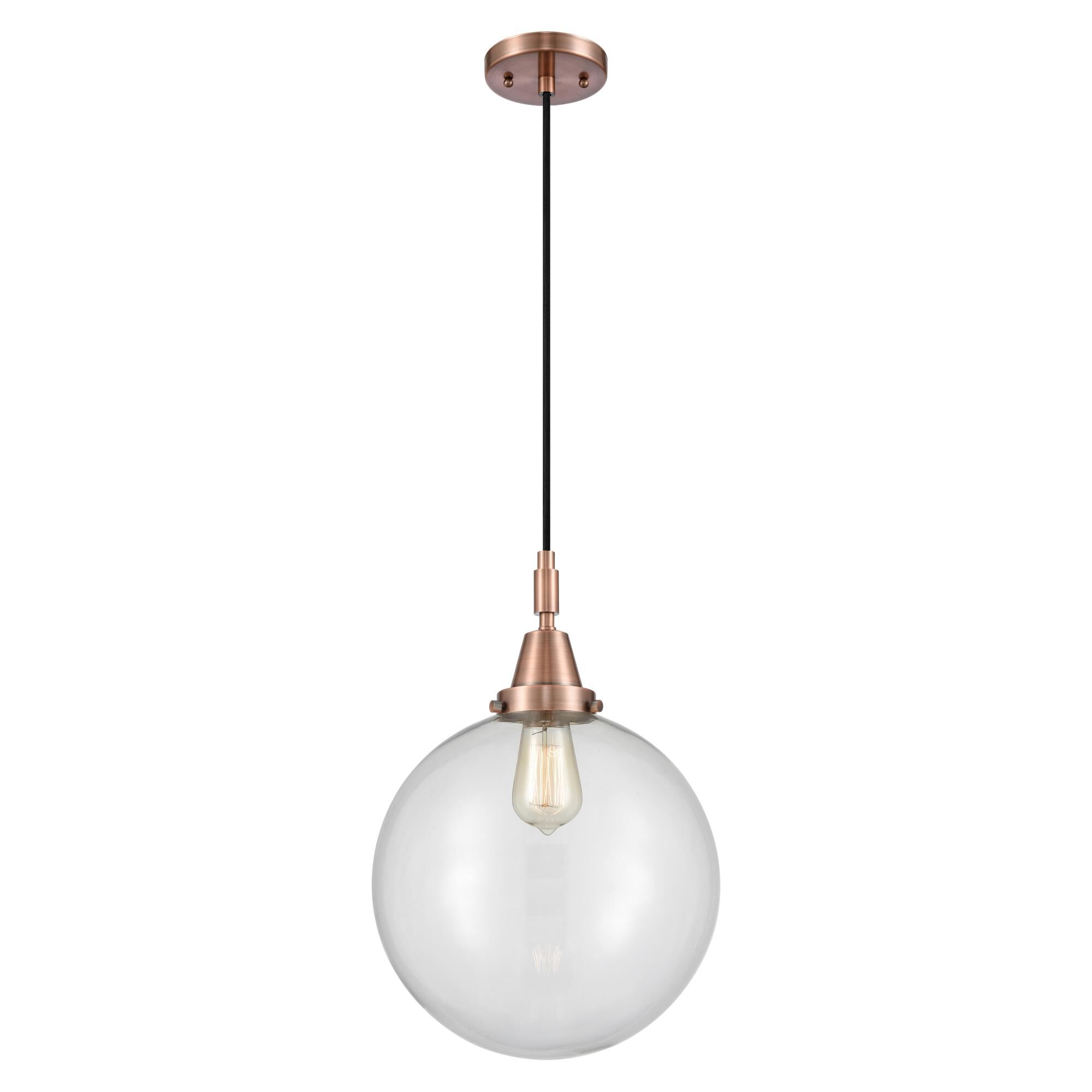 Shown in Antique Copper finish and Clear glass