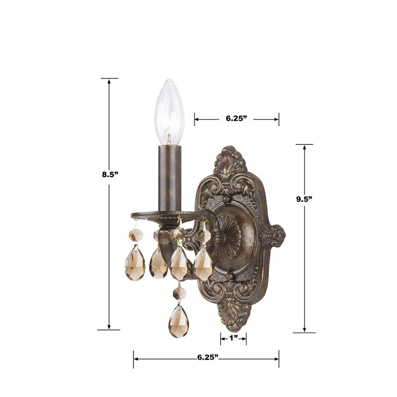 Crystorama Paris Market 9 Inch Wall Sconce