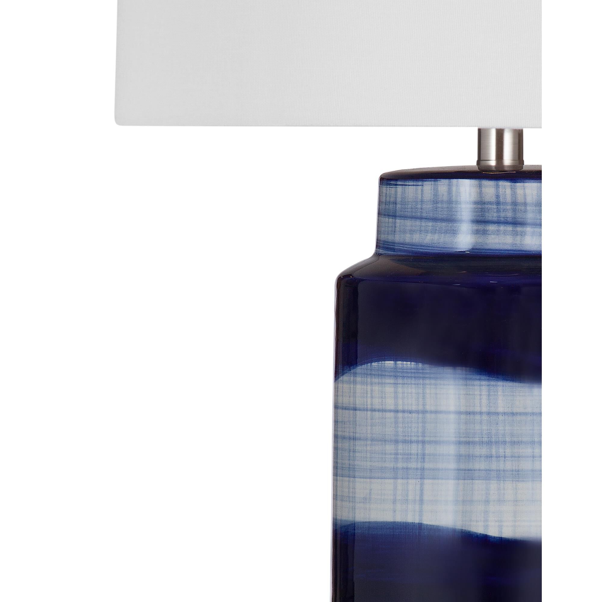 Shown in Blue finish and White shade