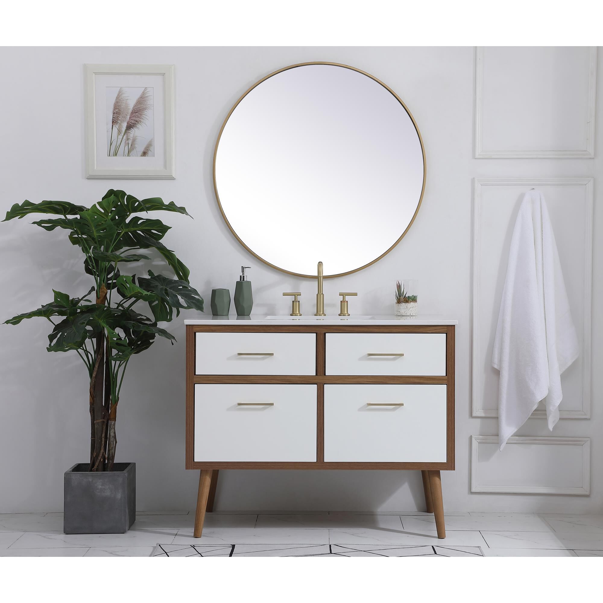 Shown in White And Gold With Ivory finish