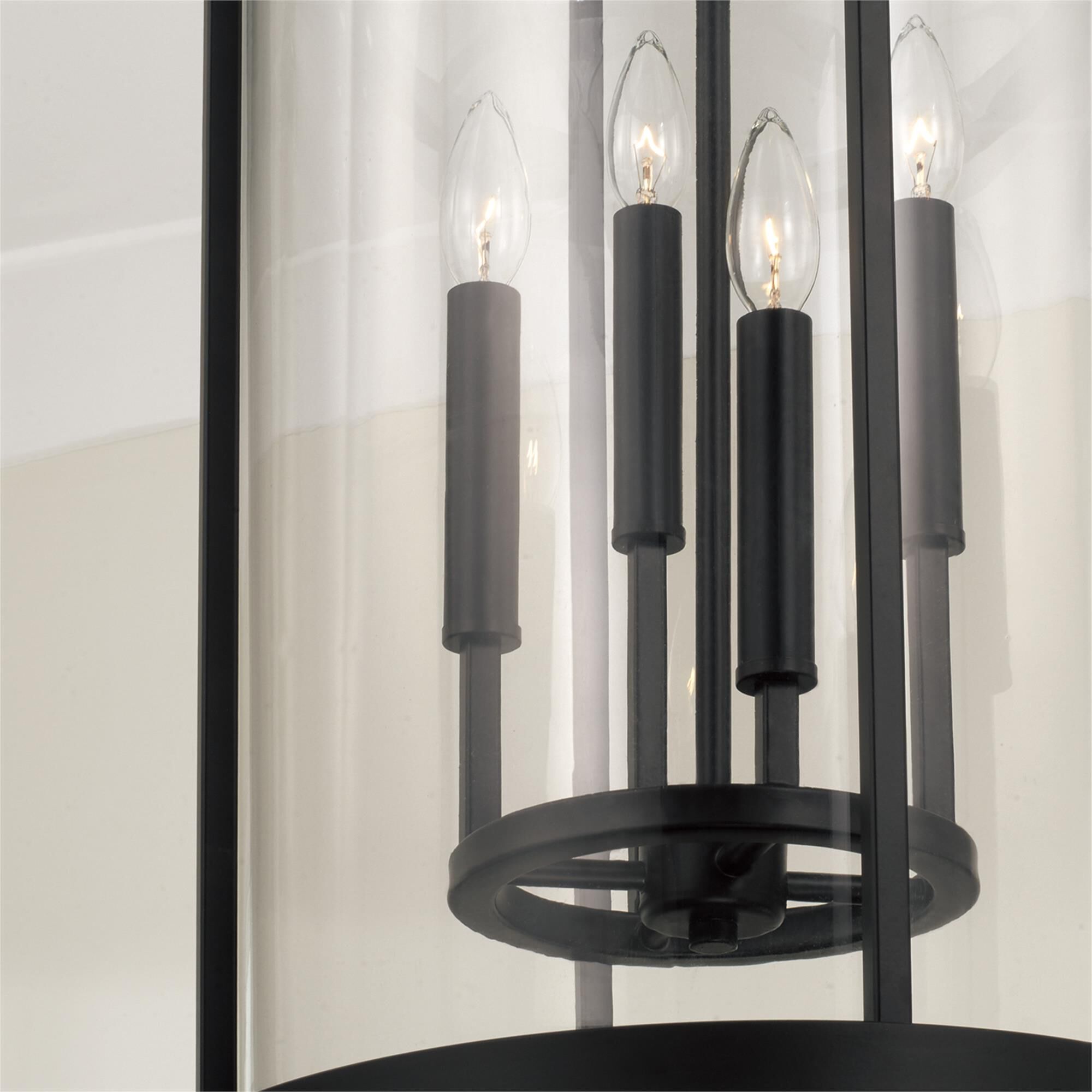 Shown in Espresso And Brass finish and Clear glass
