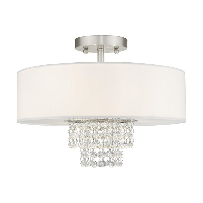 Carlisle 15 Inch 3 Light Semi Flush Mount by Livex Lighting
