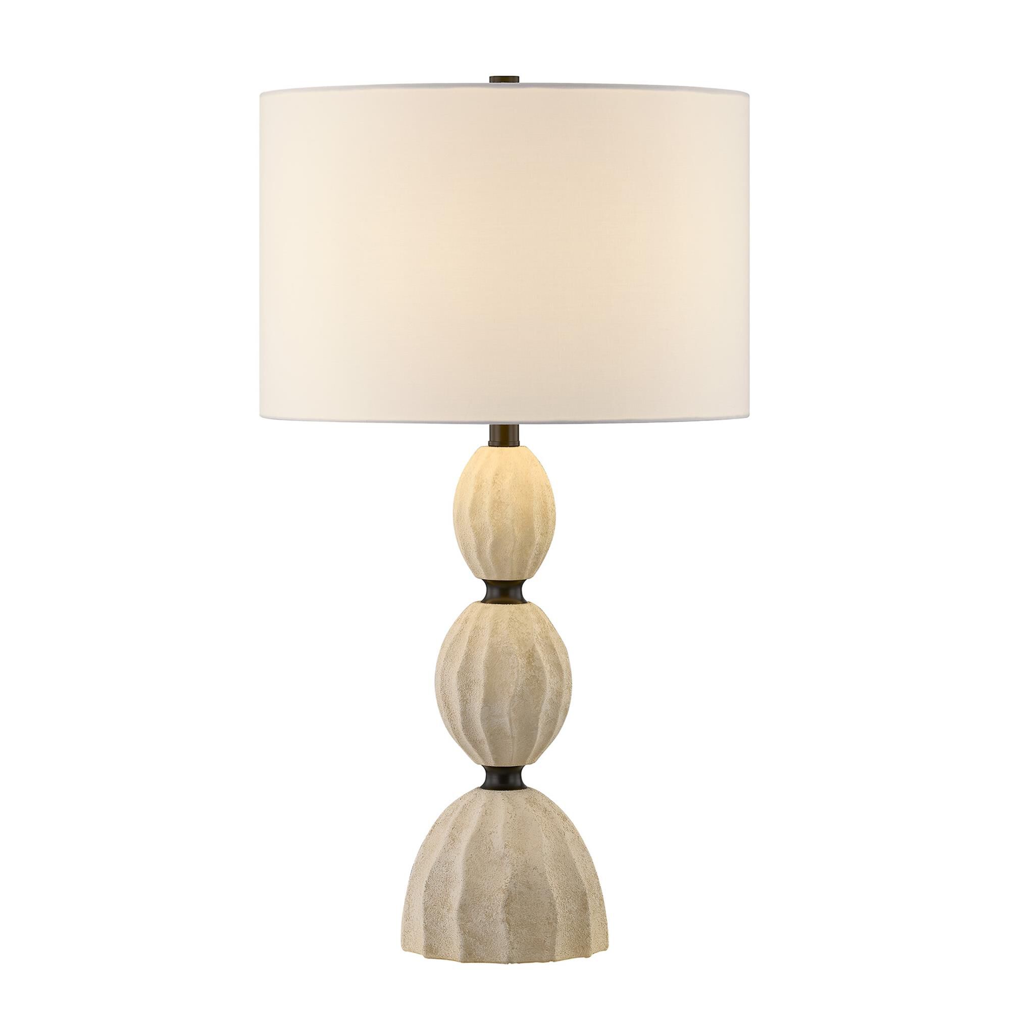 Shown in Mediterranean Bronze finish and White Fabric shade