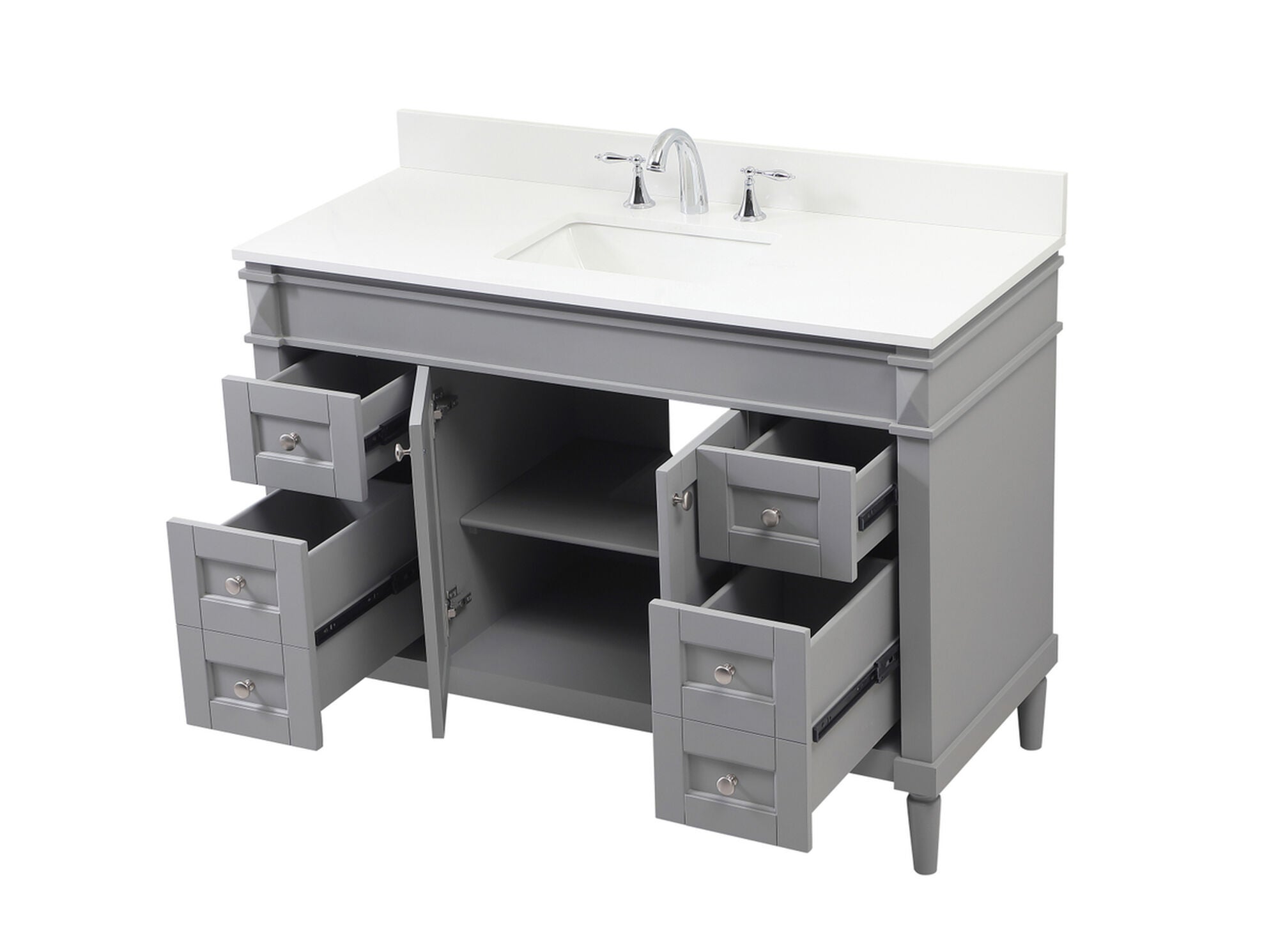 Shown in Grey finish and Backsplash accent