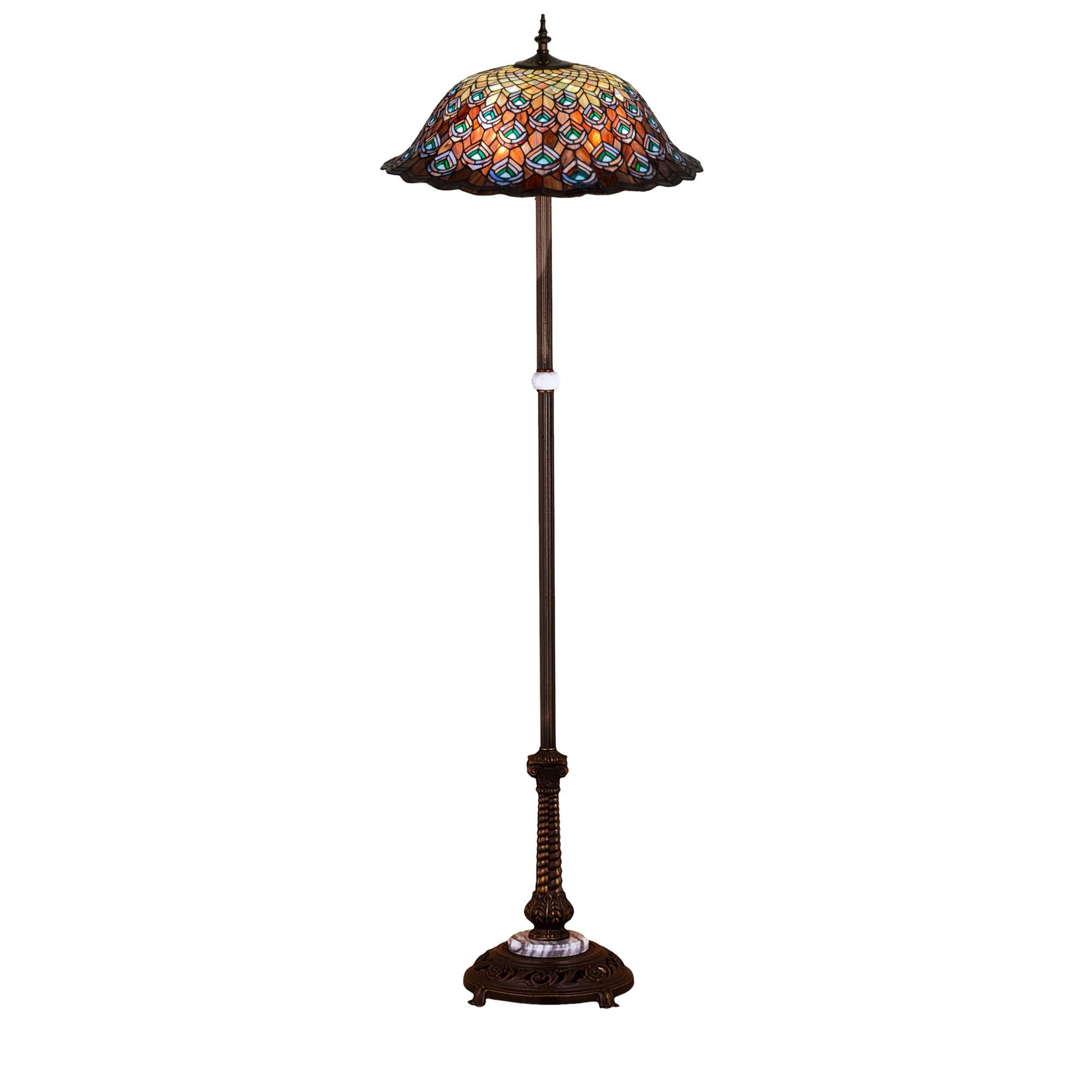 Tiffany Peacock Feather 60 Inch Floor Lamp by Meyda Lighting
