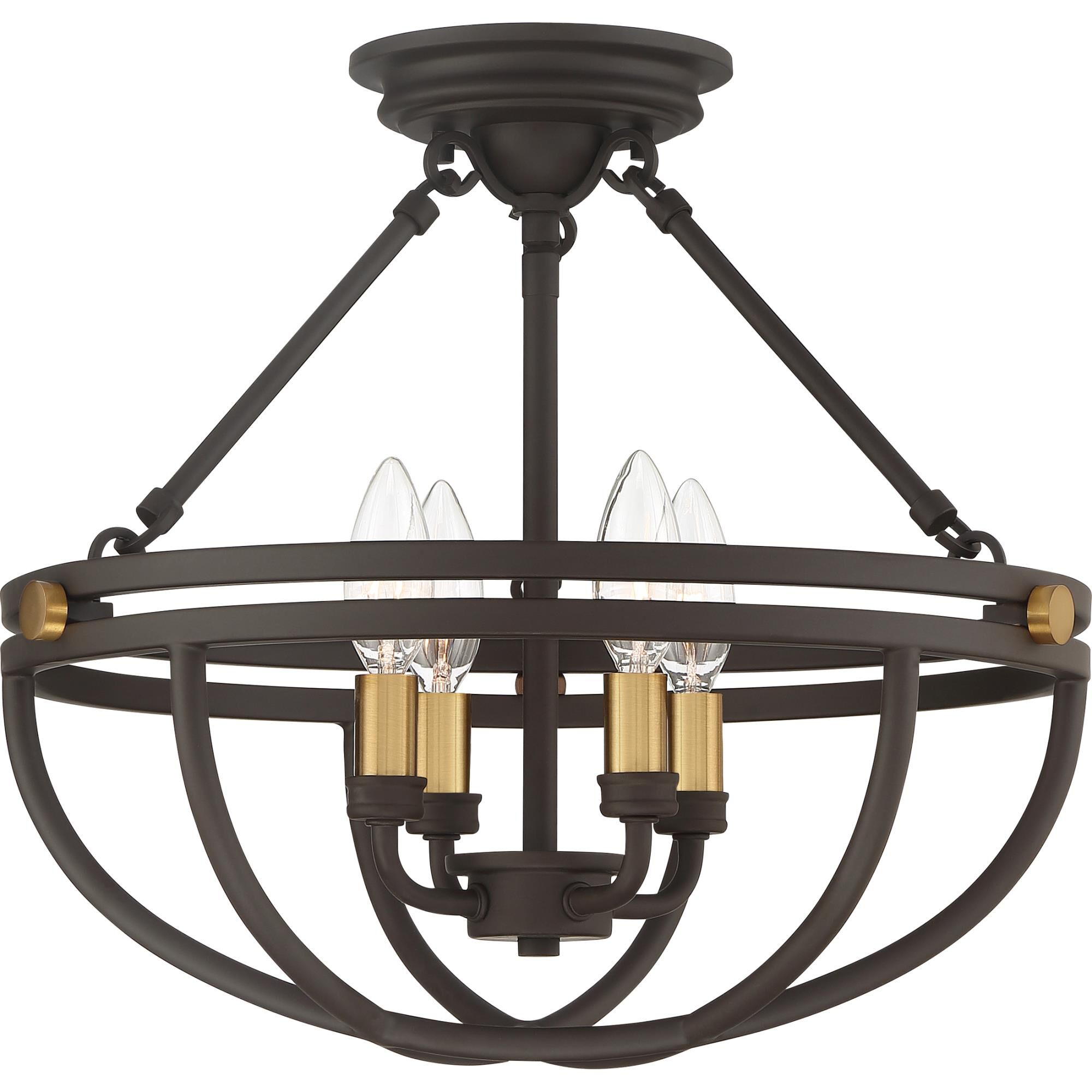 15 Inch 4 Light Semi Flush Mount by Quoizel