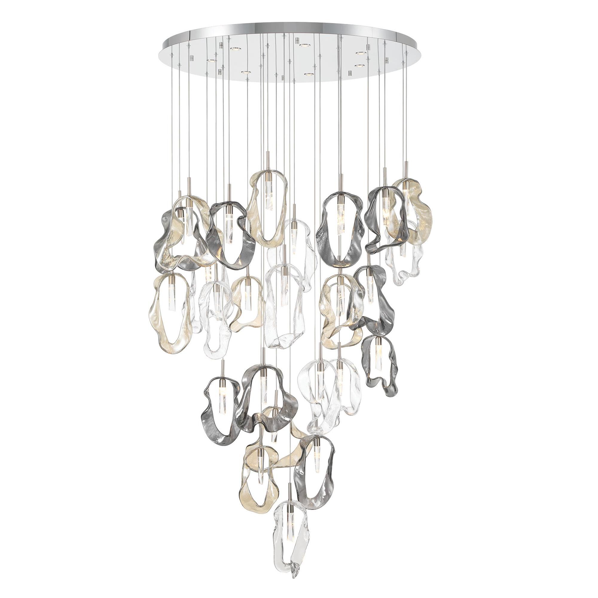 Shown in Nickel finish and Mixed glass