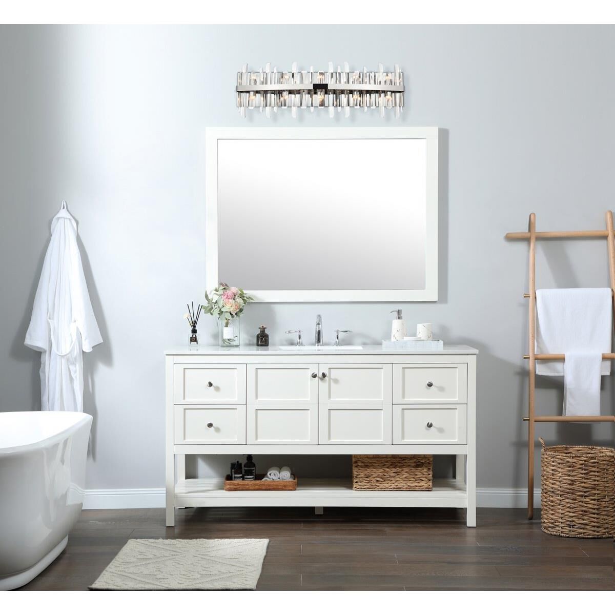 Shown in Chrome finish and Royal Cut crystal