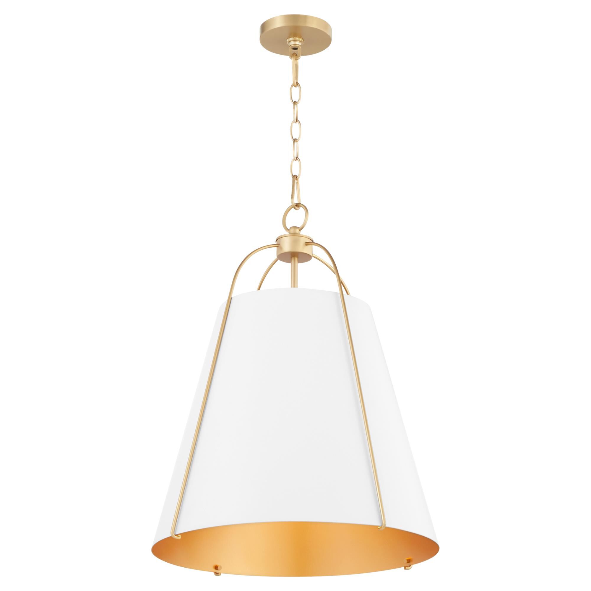 Shown in Studio White W/ Aged Brass finish