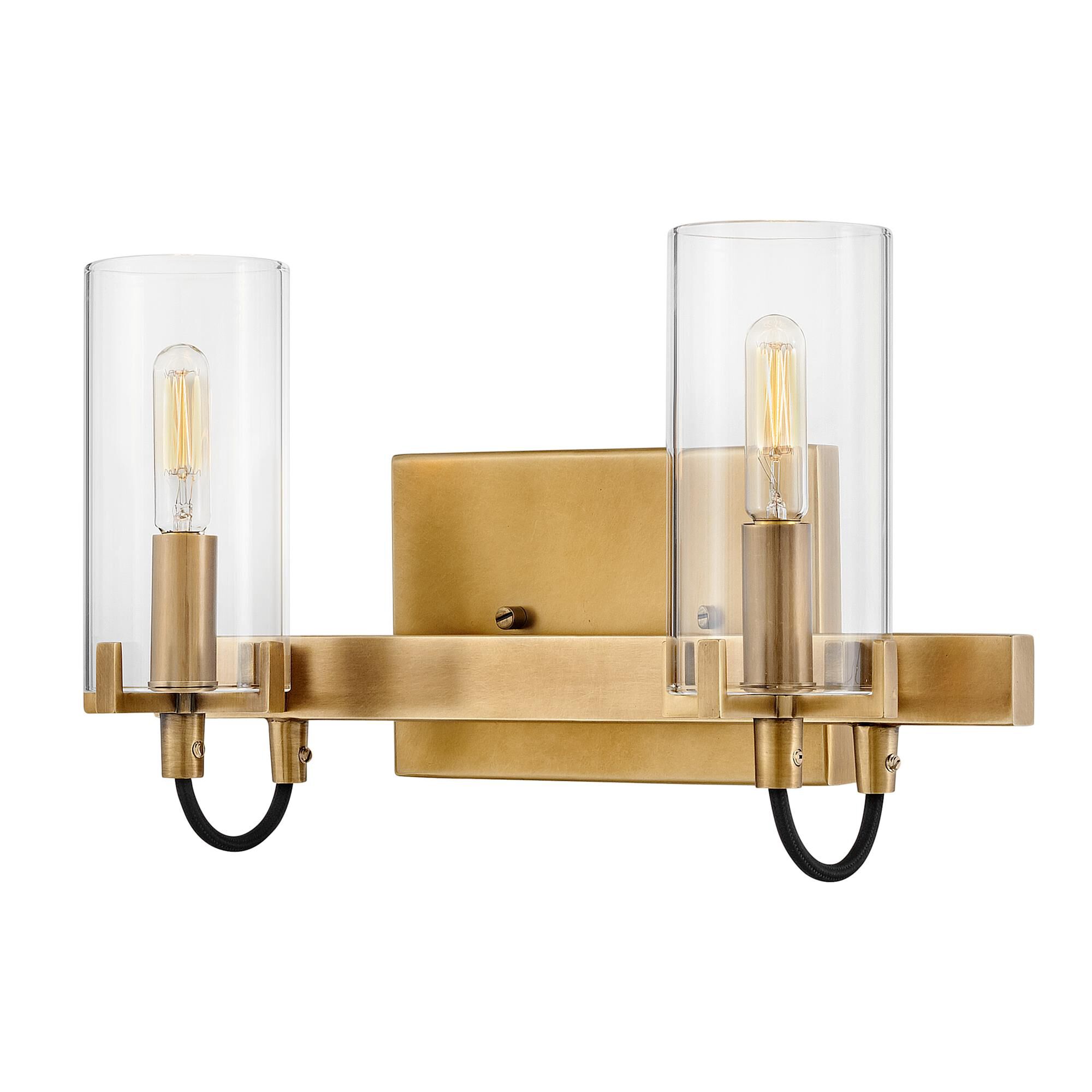 Shown in Heritage Brass finish and Clear glass