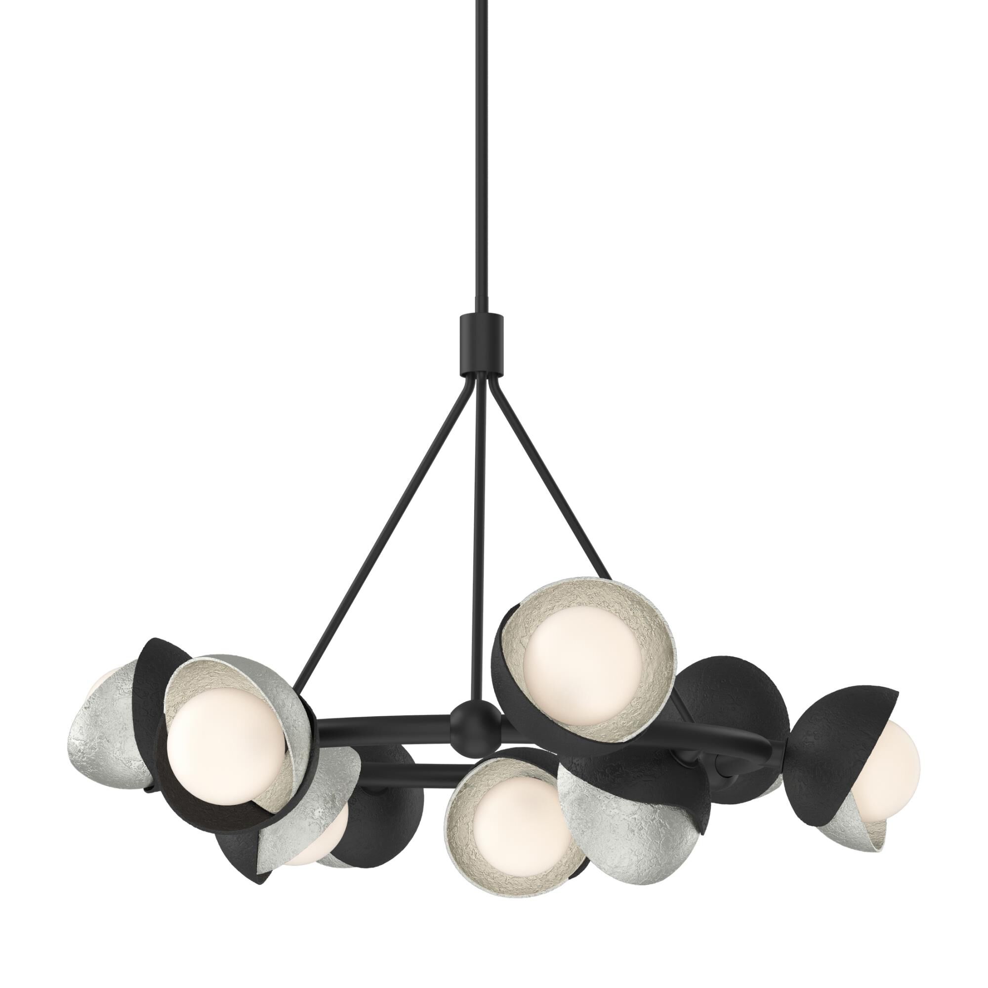 Shown in Black finish and Opal glass and Opal Glass shade