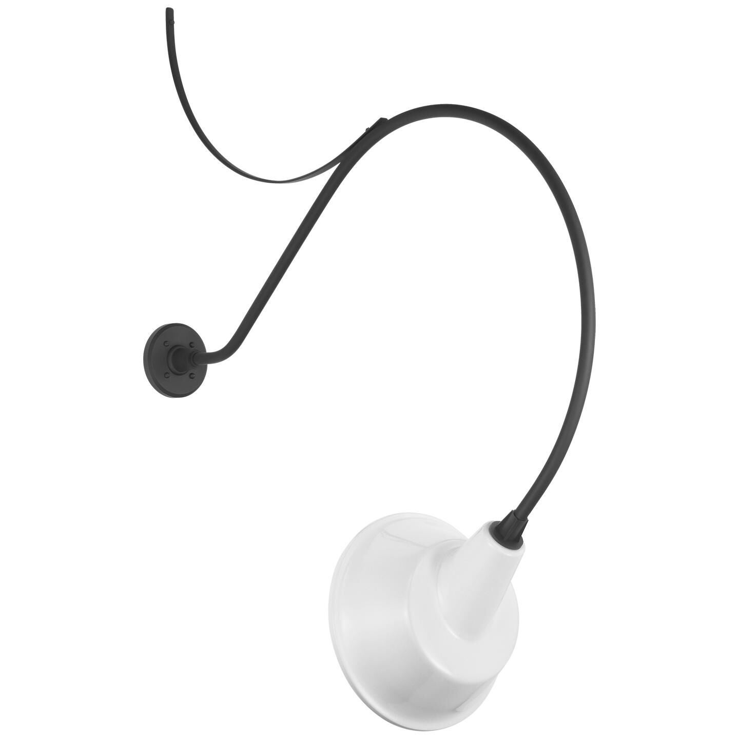 Shown in Matte Black finish and White shade