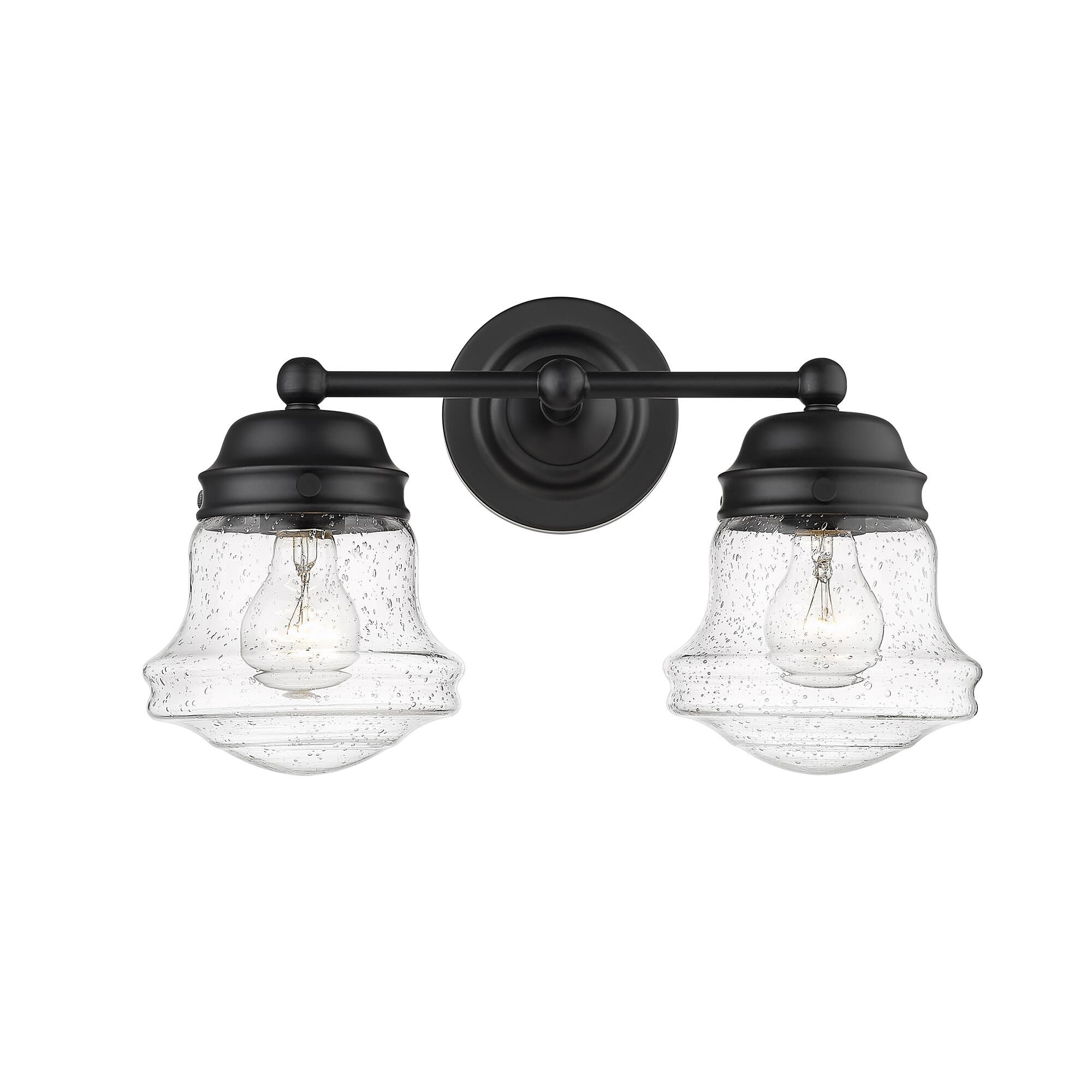 Shown in Matte Black finish and Glass shade