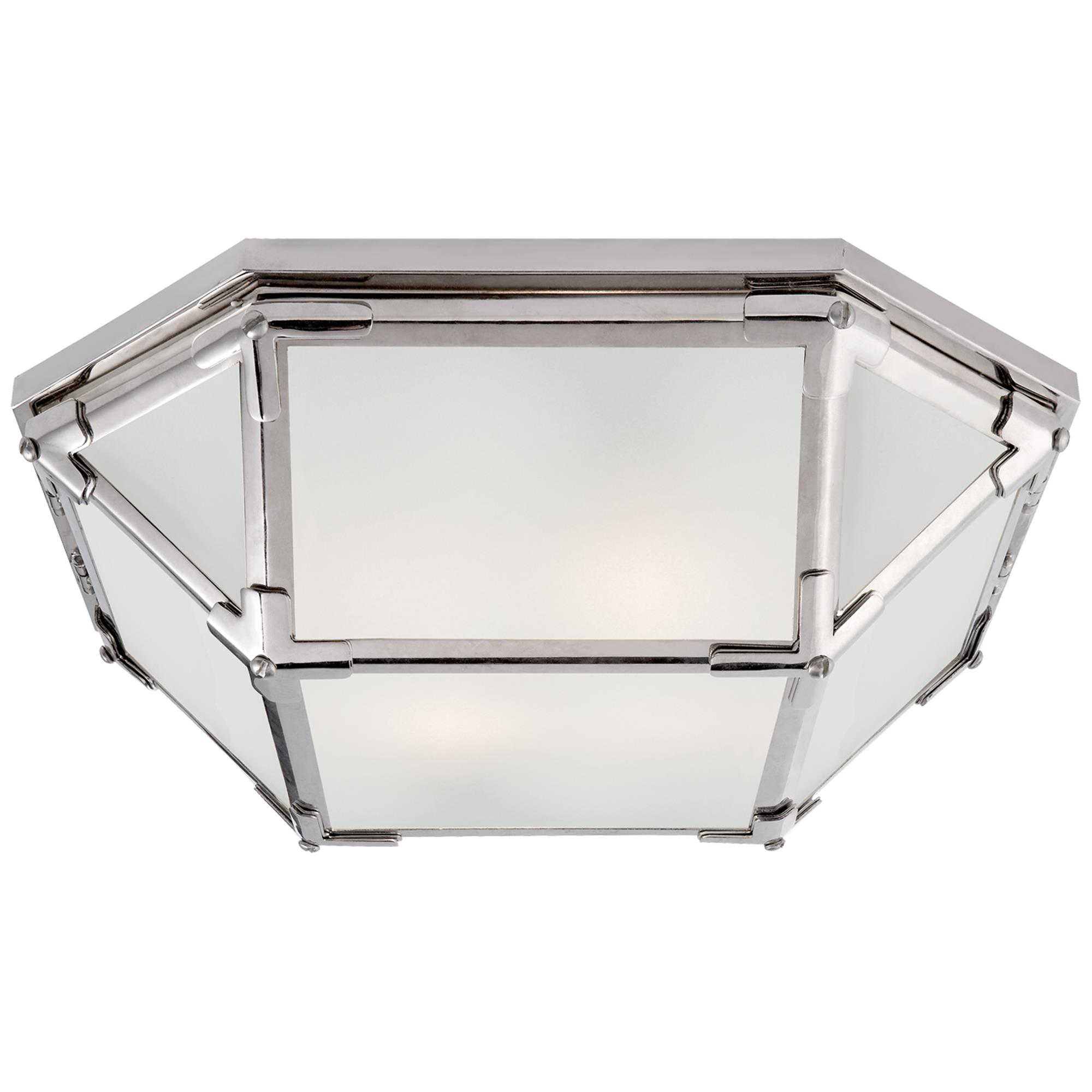Shown in Polished Nickel finish and Frosted glass