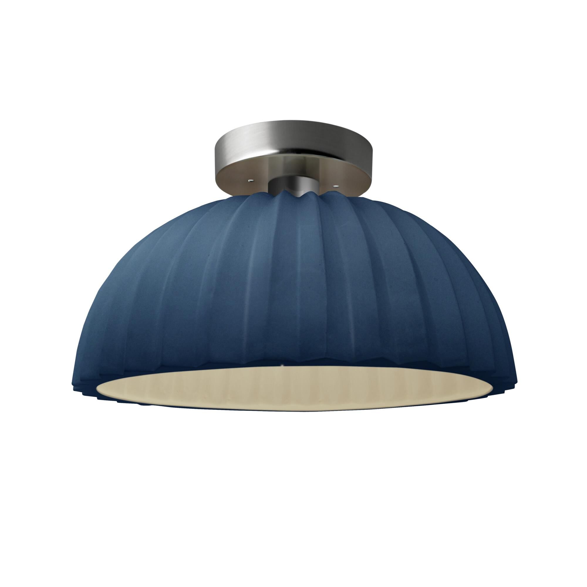 Pleated Dome 13 Inch Semi Flush Mount by Justice Design Group
