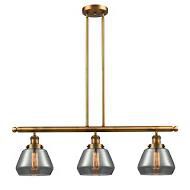 Shown in Brushed Brass finish and Plated Smoked glass
