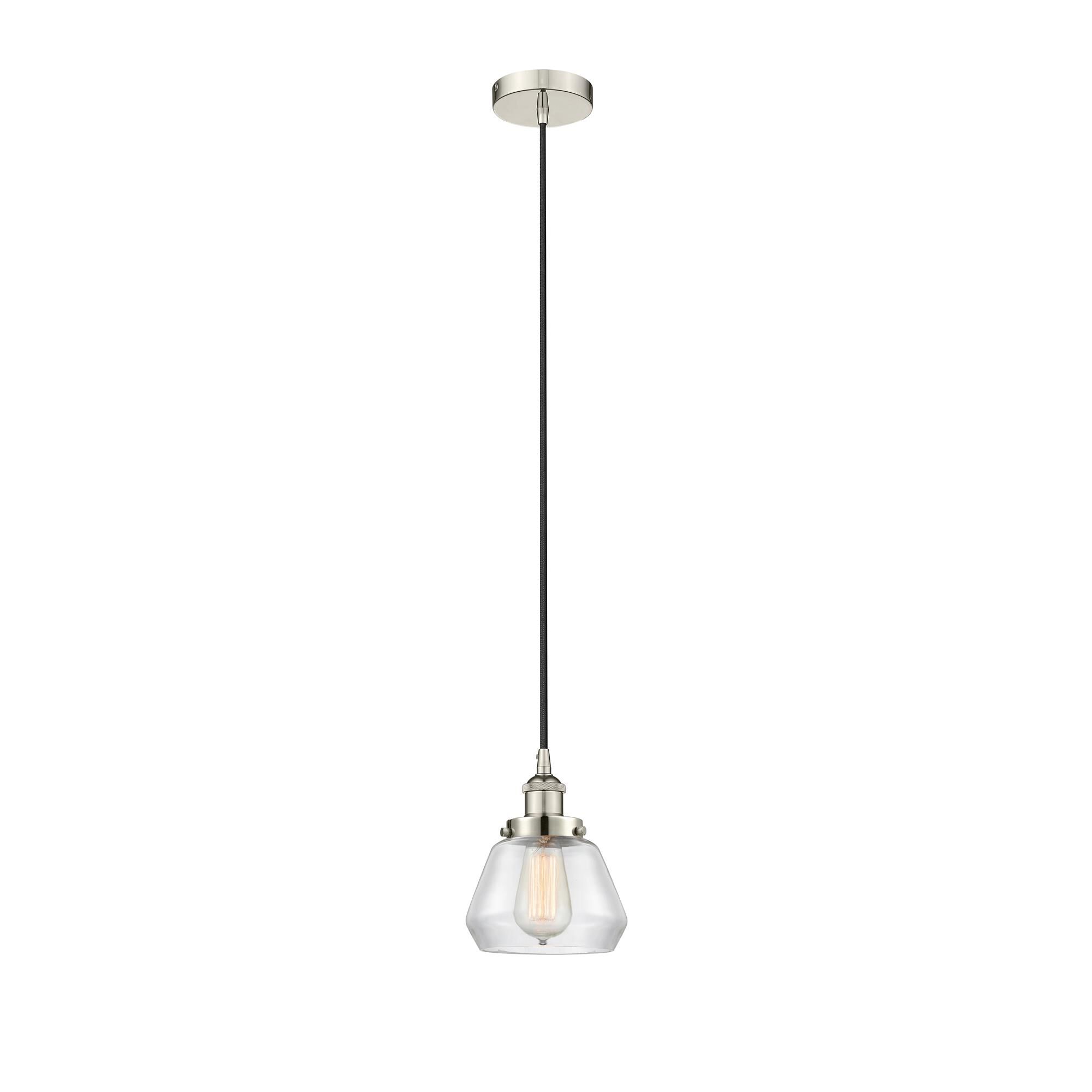 Shown in Polished Nickel finish and Clear glass