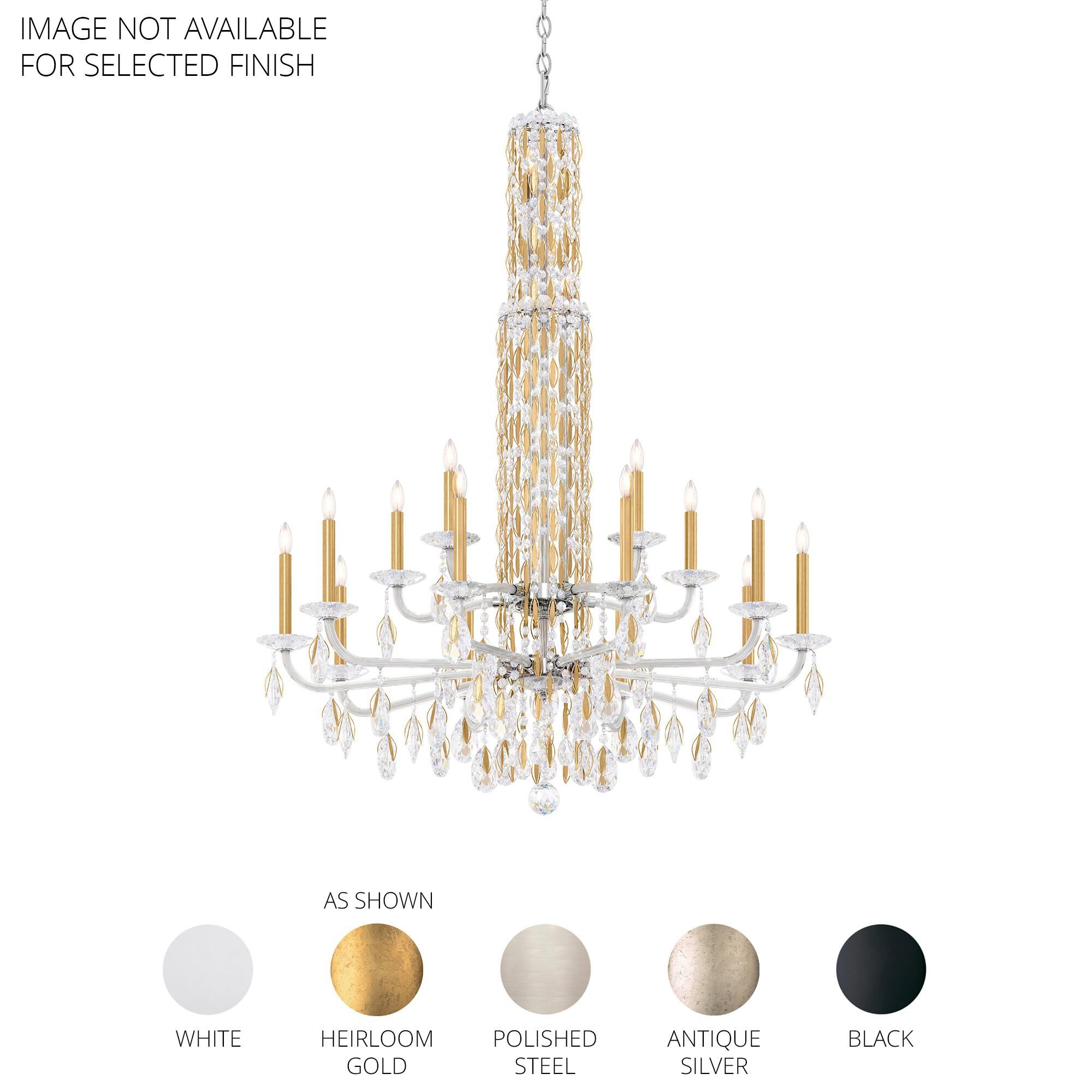 Shown in Black finish and Clear Radiance crystal