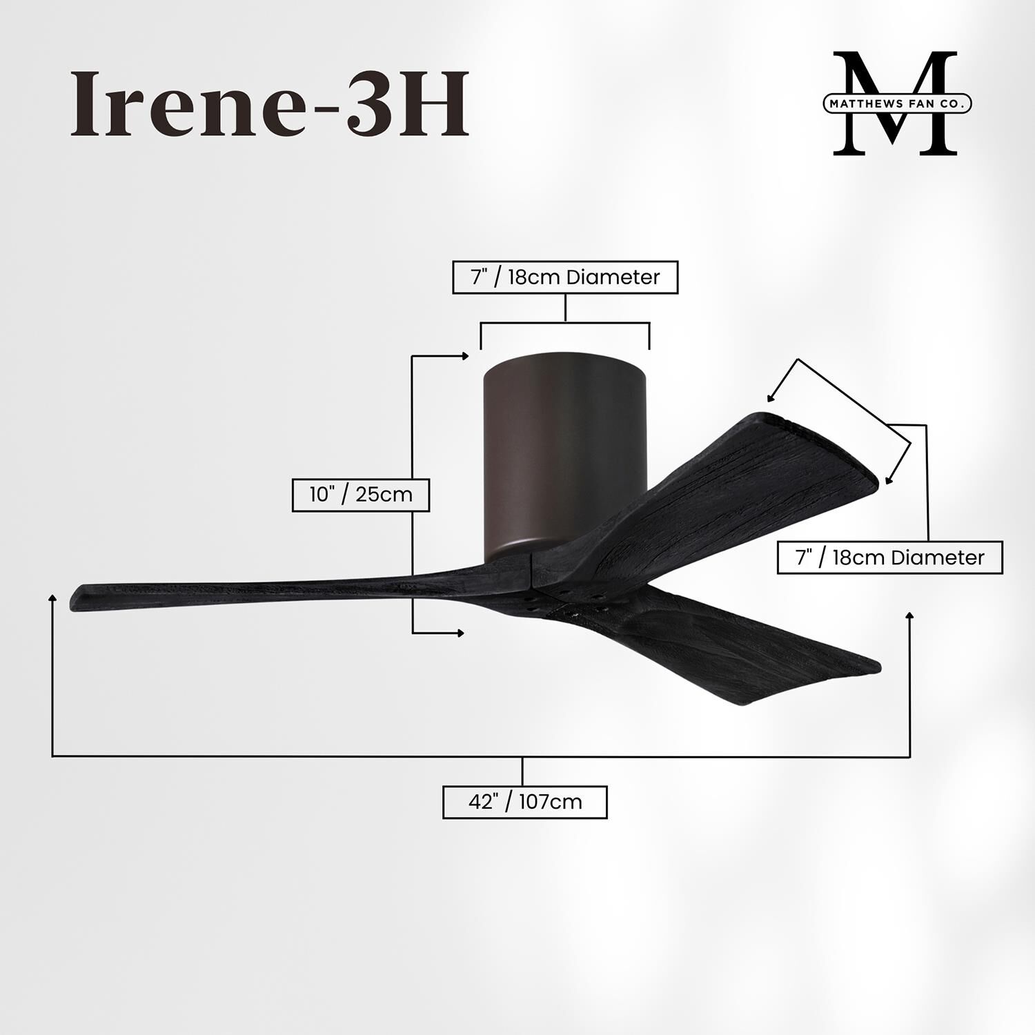 Irene 42 Inch Flush Mount Fan by Matthews Fan Company