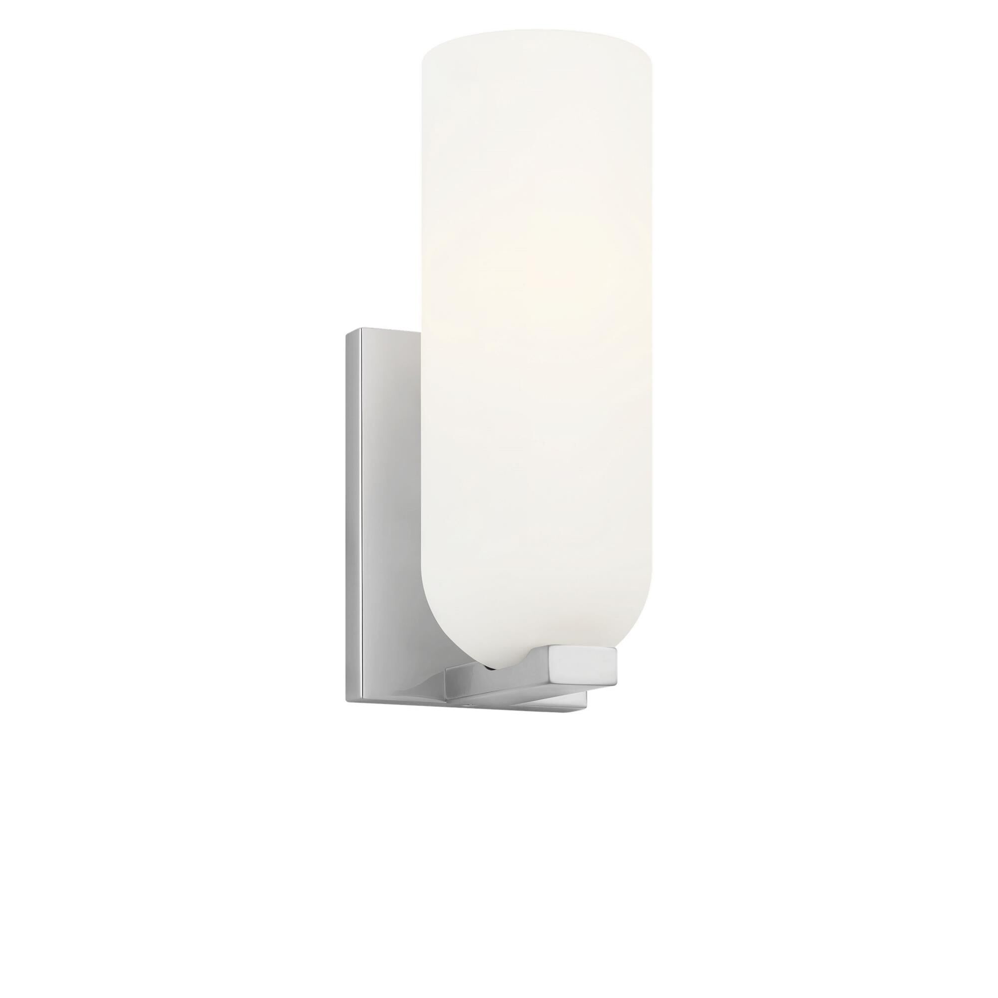 Shown in Chrome finish and Etched White glass