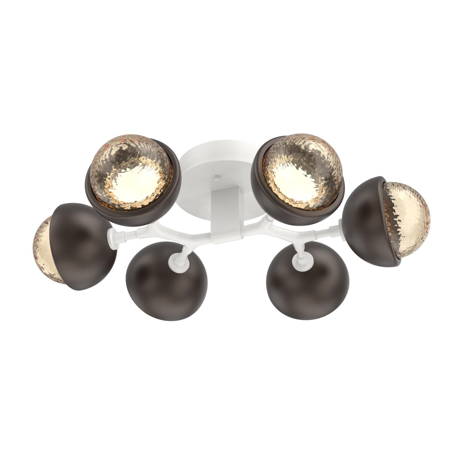 Shown in Salt White finish and Amber glass and Flat Bronze accent