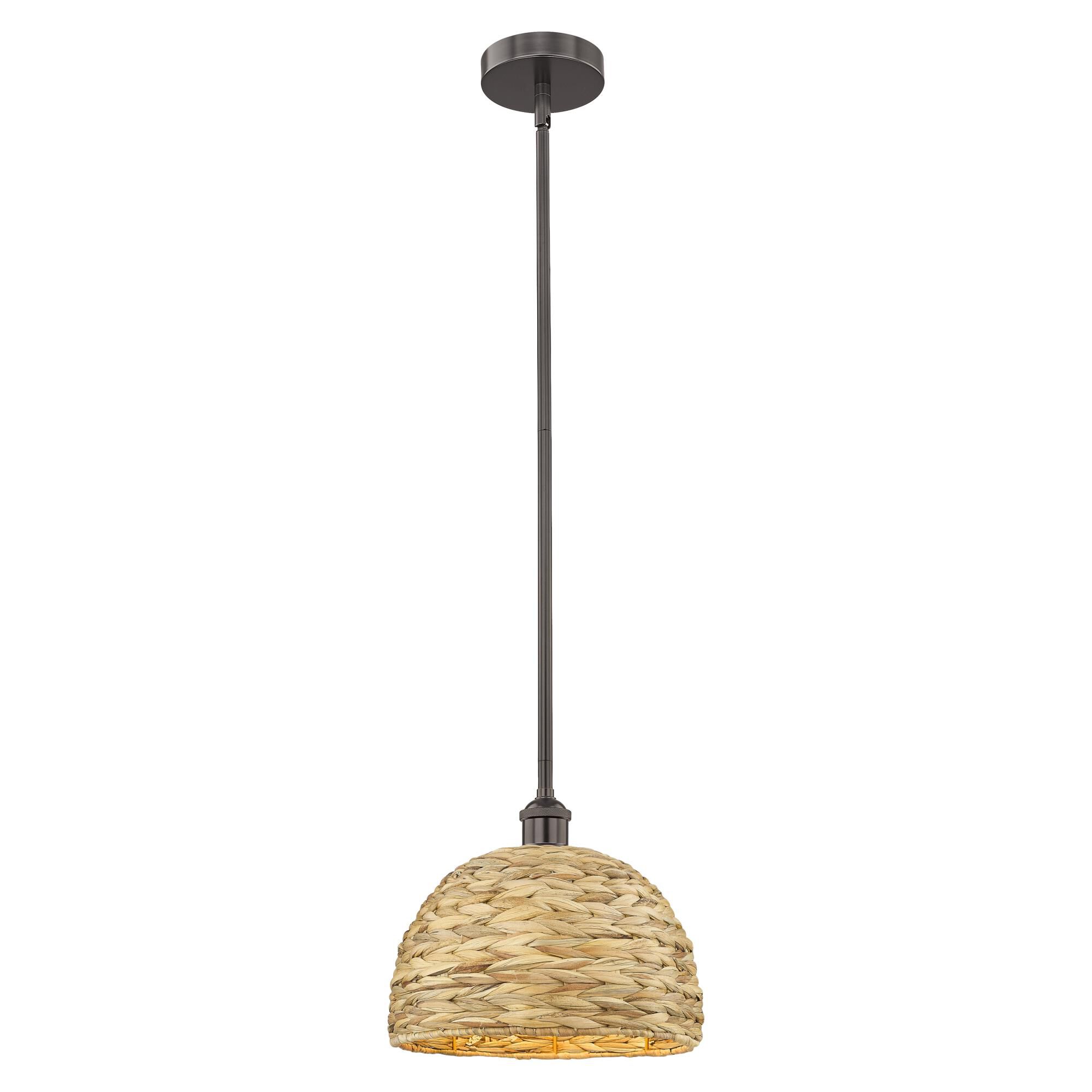 Bruno Marashlian Woven Rattan Mini Pendant by Innovations Lighting