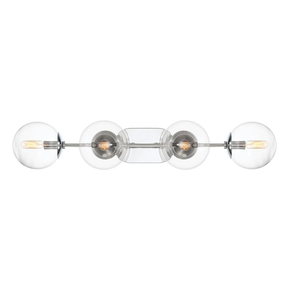 Shown in Chrome finish and Clear glass and Clear shade