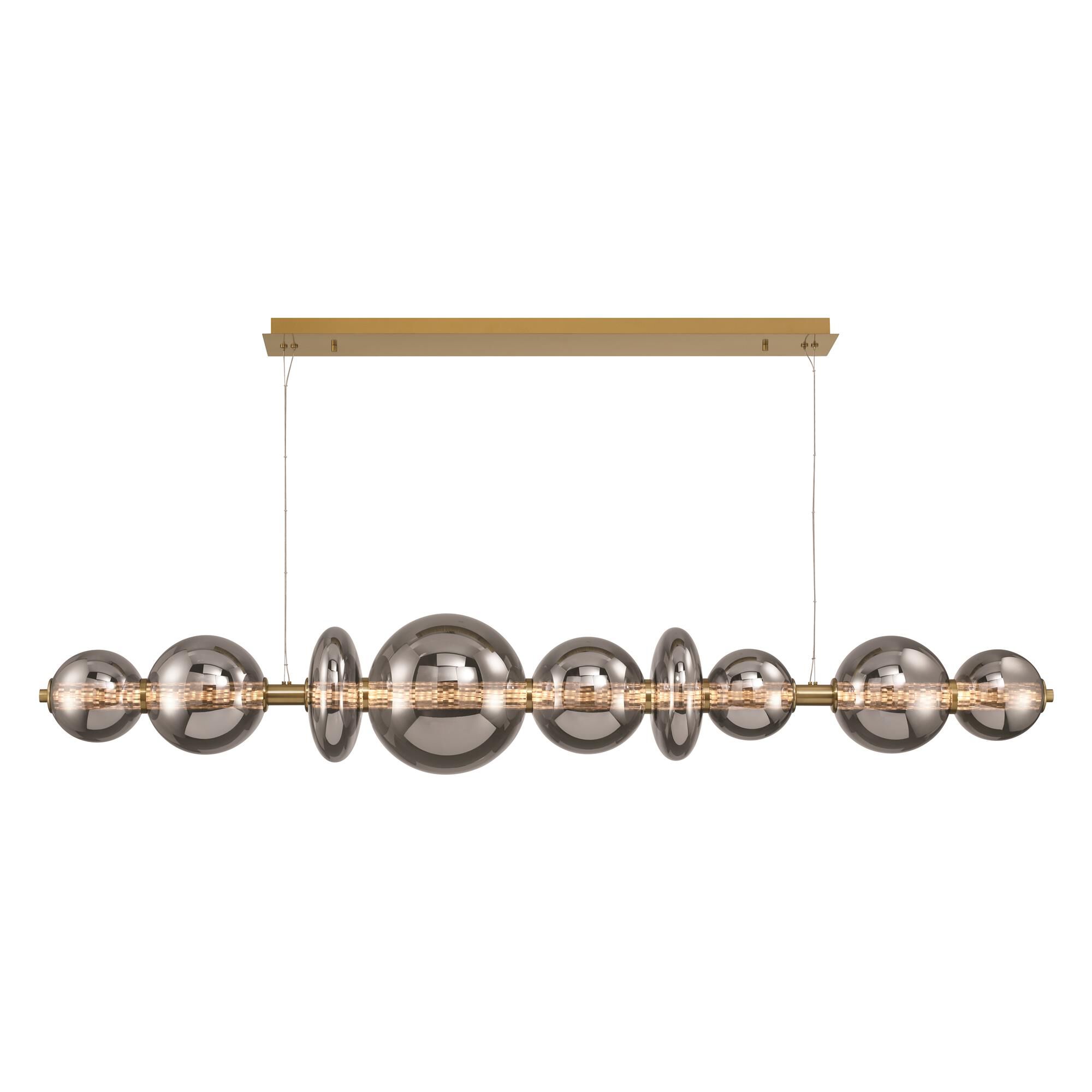 Shown in Gold finish and Smoke  glass