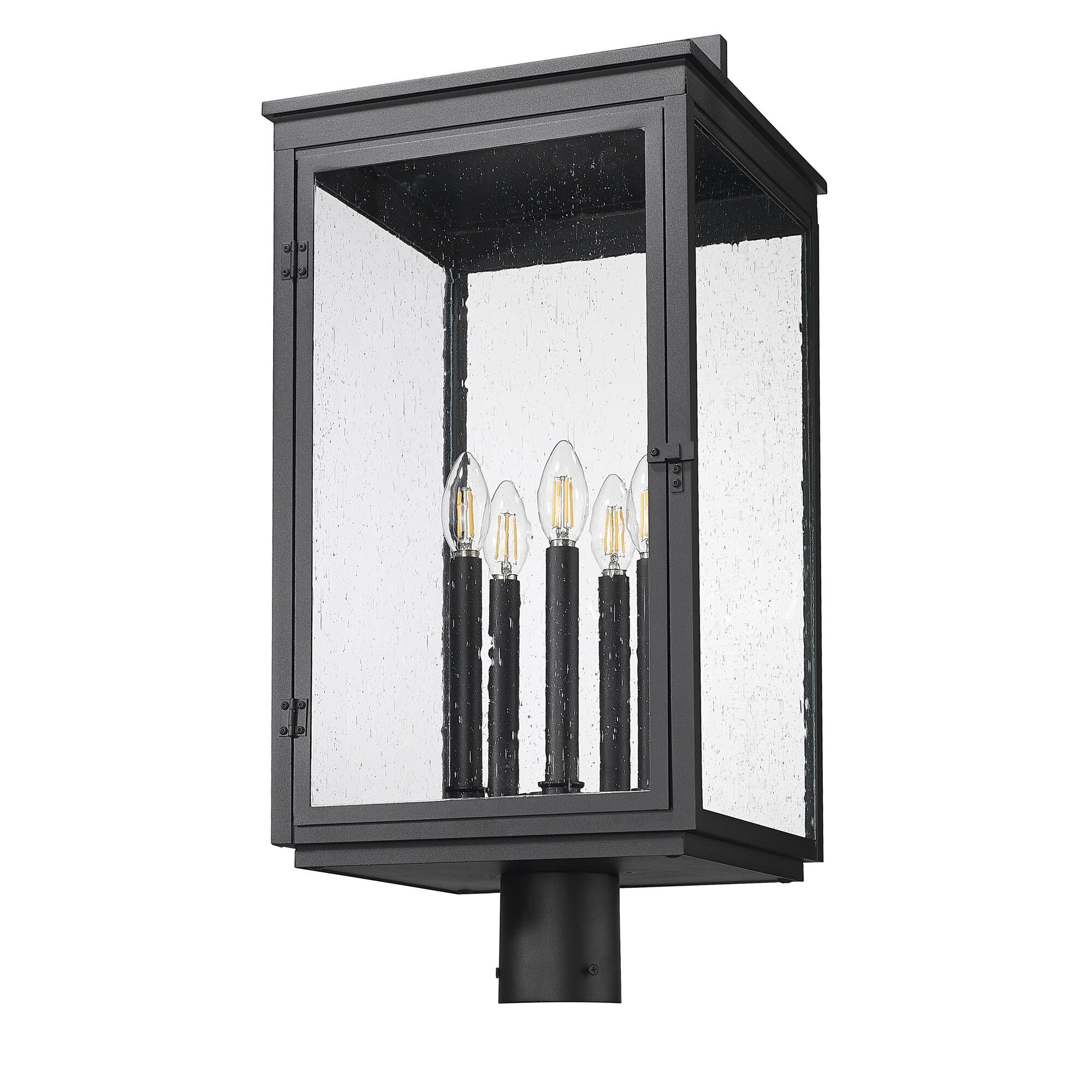 Shown in Sand Black finish and Clear Seedy glass and Clear Seedy shade