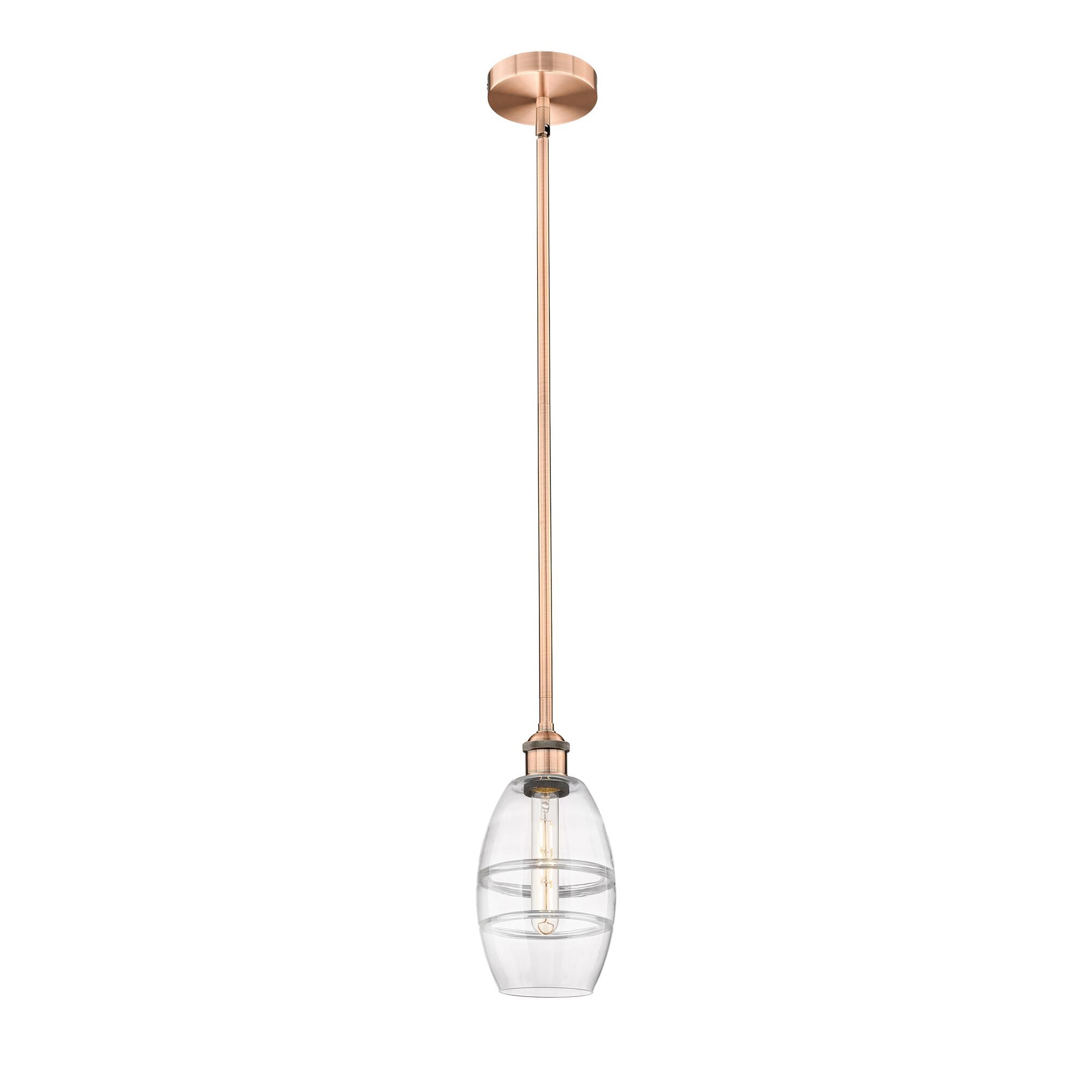 Shown in Antique Copper finish and Clear glass