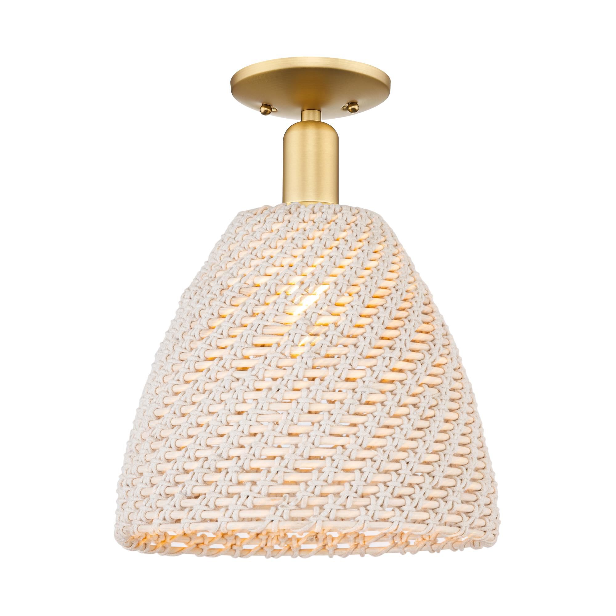 Shown in Satin Gold finish and Natural shade