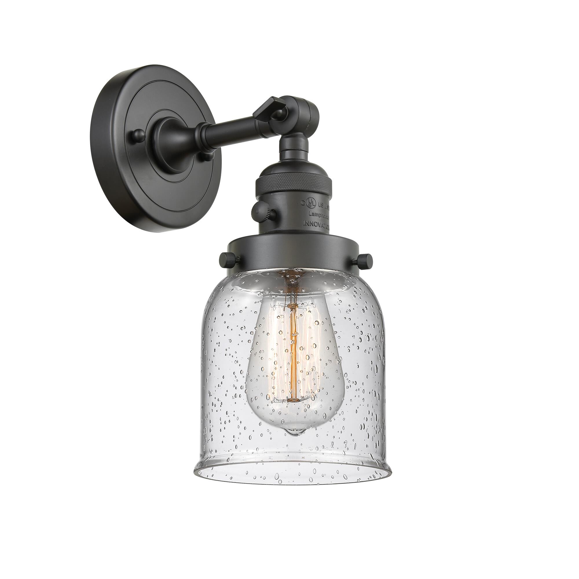 Shown in Oil Rubbed Bronze finish and Seedy glass